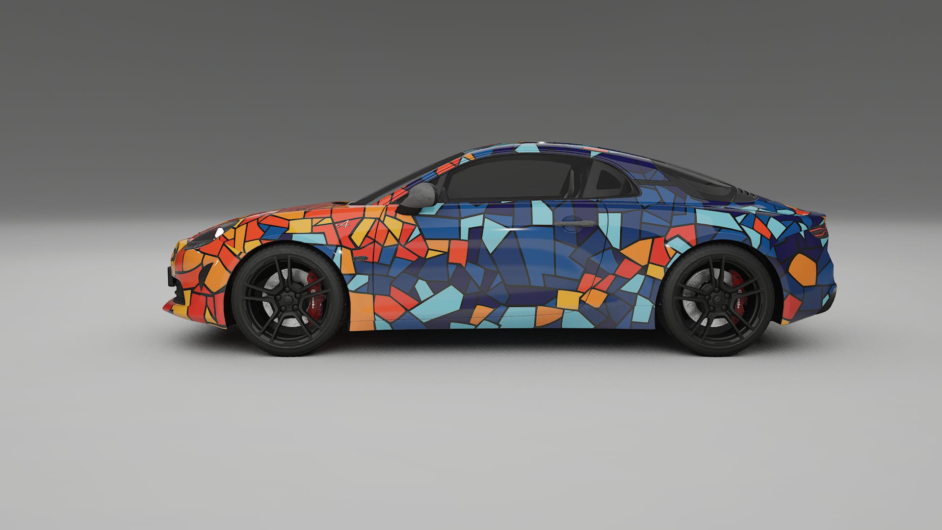 Renault Alpine A110 BARCELONA – Designový Wrap PPF Fólie na auto - tisknutelný polyuretan