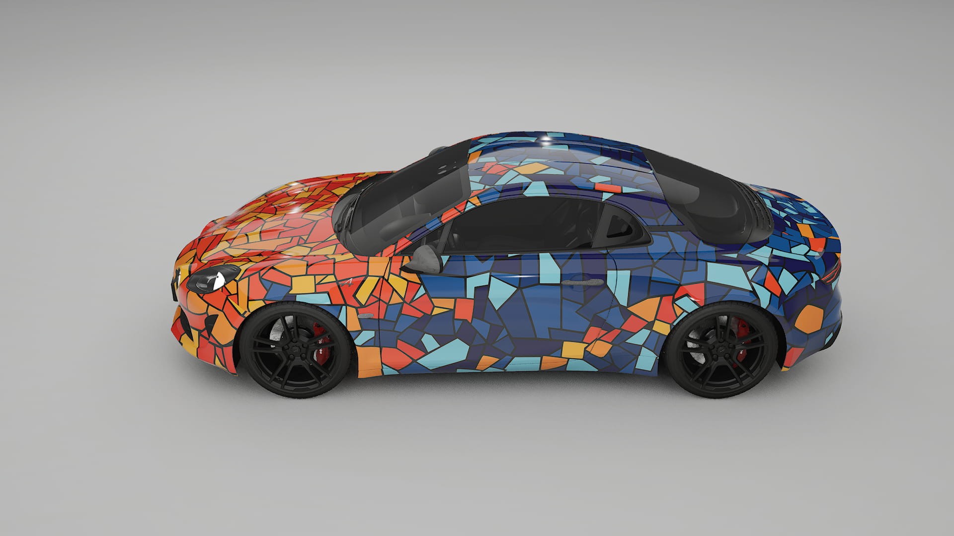 Renault Alpine A110 BARCELONA – Designový Wrap PPF Fólie na auto - tisknutelný polyuretan
