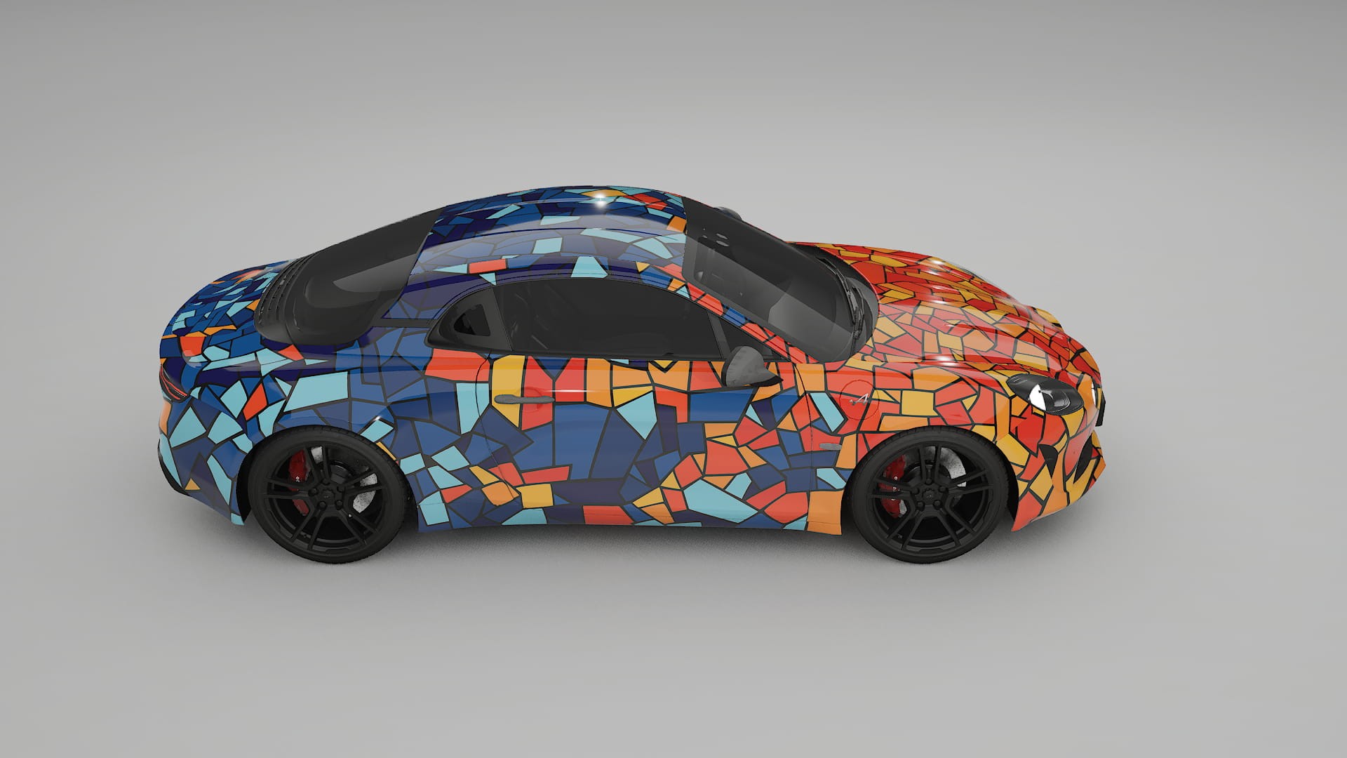 Renault Alpine A110 BARCELONA – Designový Wrap PPF Fólie na auto - tisknutelný polyuretan
