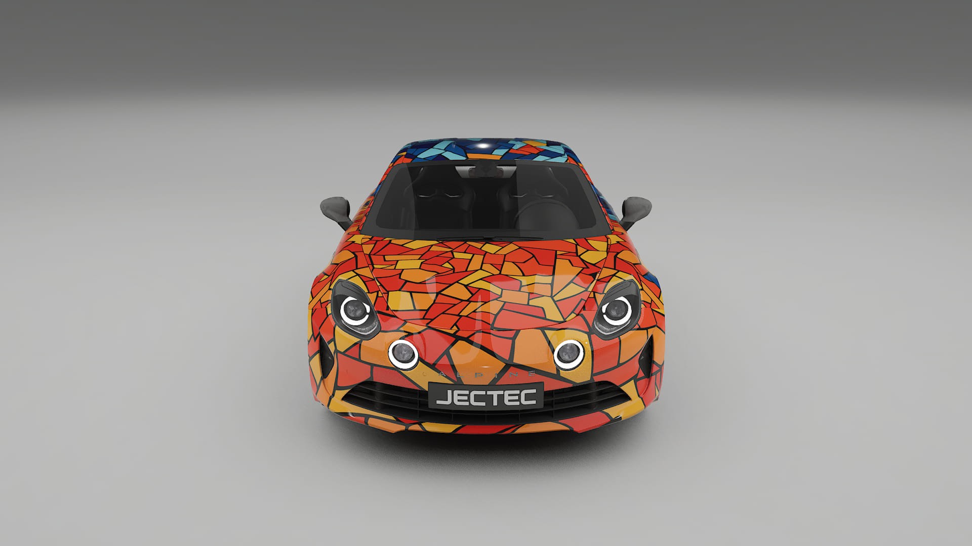 Renault Alpine A110 BARCELONA – Designový Wrap PPF Fólie na auto - tisknutelný polyuretan
