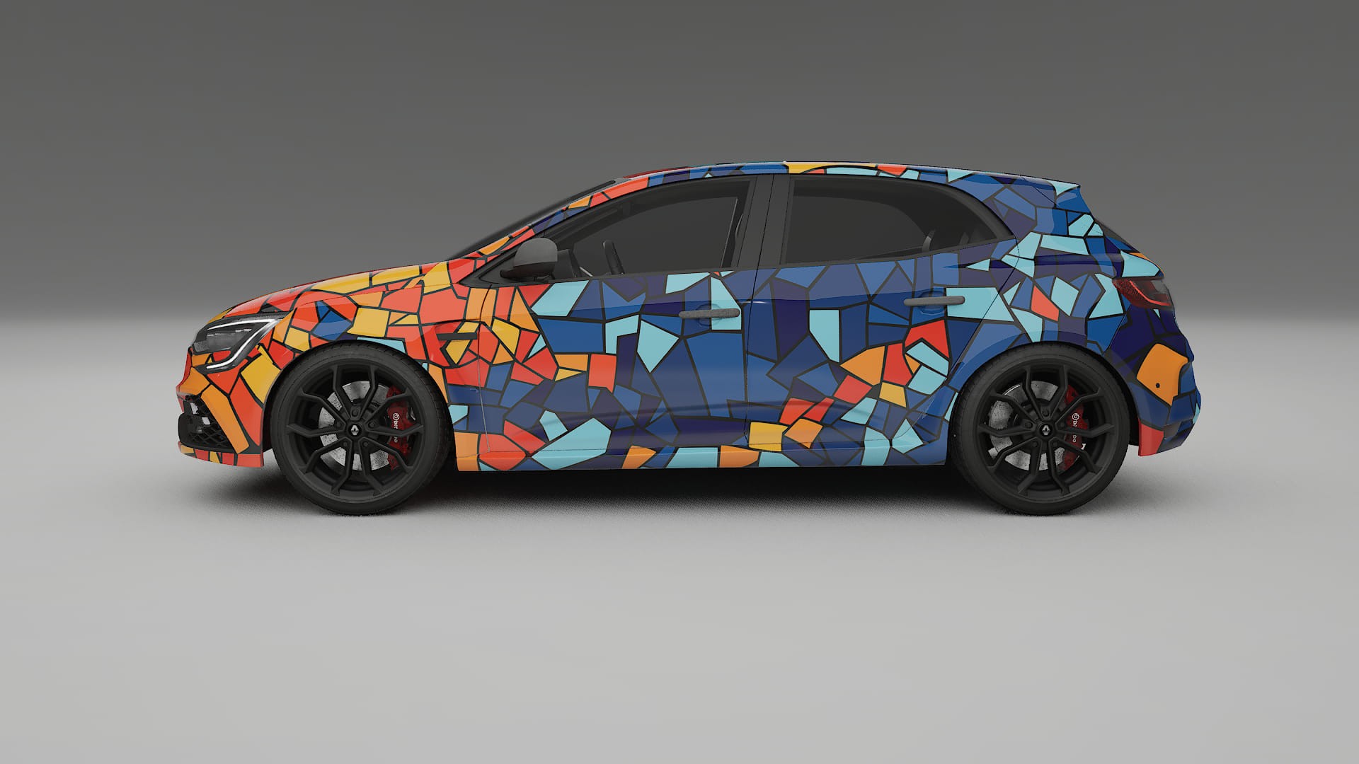 Renault Megane RS IV BARCELONA – Designový Wrap PPF Fólie na auto - tisknutelný polyuretan
