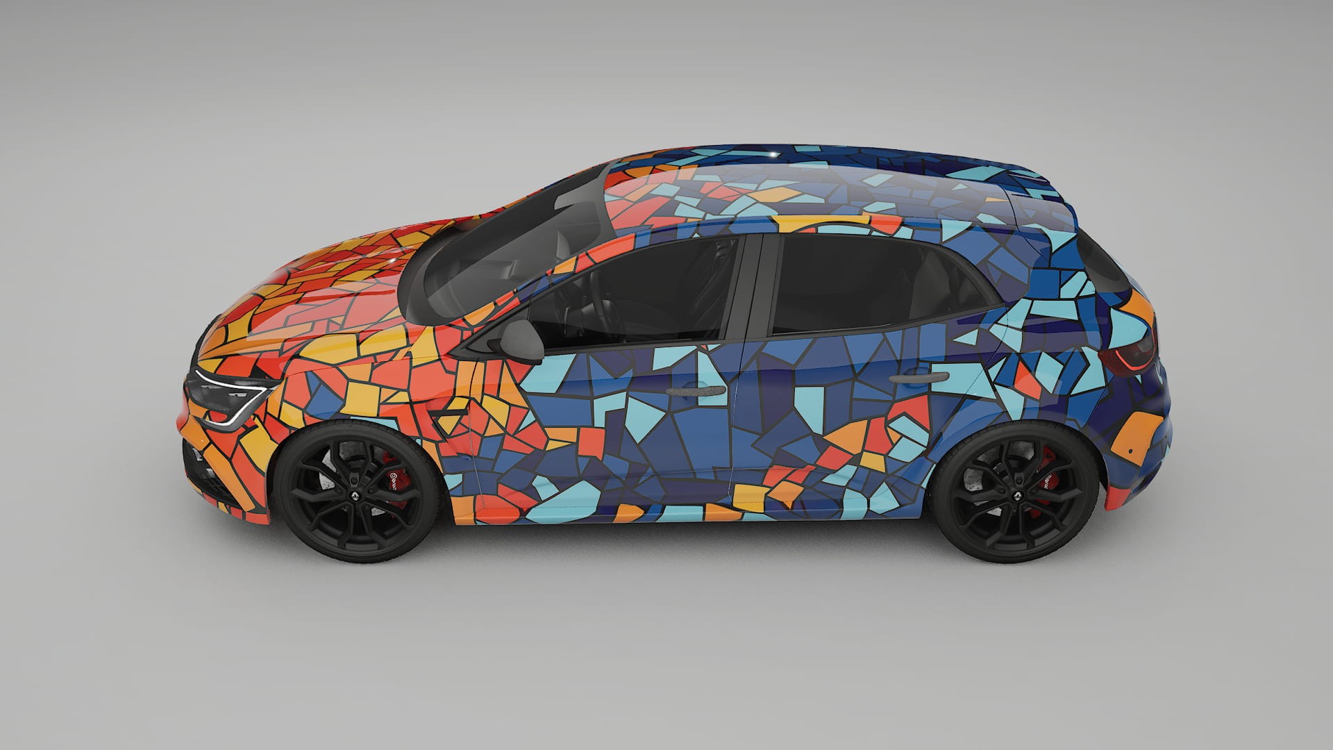 Renault Megane RS IV BARCELONA – Designový Wrap PPF Fólie na auto - tisknutelný polyuretan