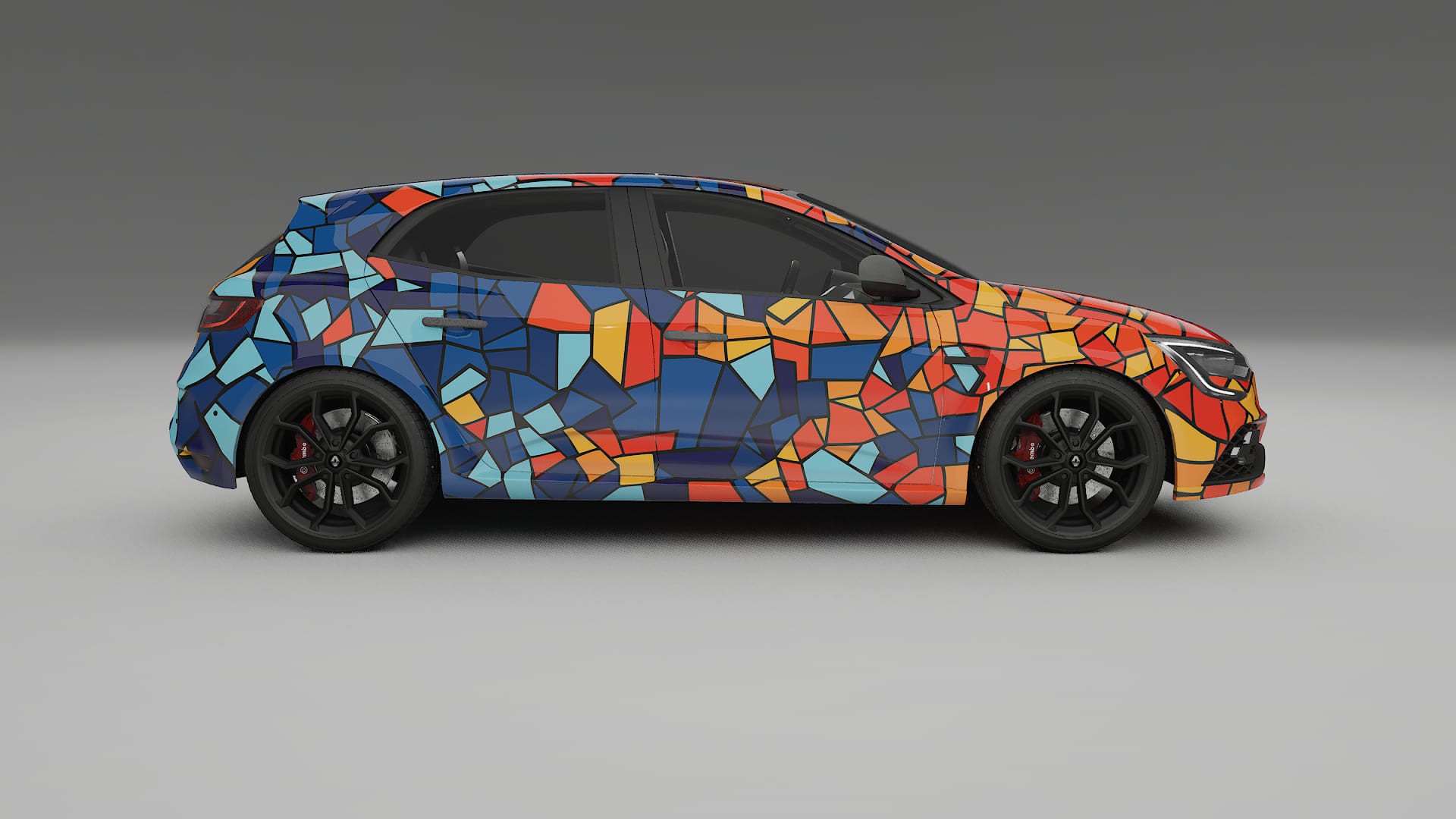 Renault Megane RS IV BARCELONA – Designový Wrap PPF Fólie na auto - tisknutelný polyuretan