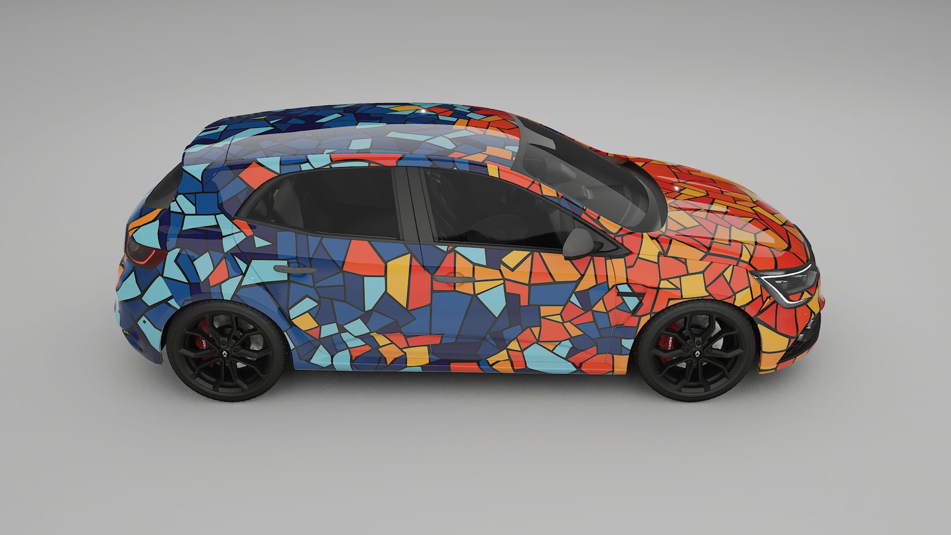 Renault Megane RS IV BARCELONA – Designový Wrap PPF Fólie na auto - tisknutelný polyuretan