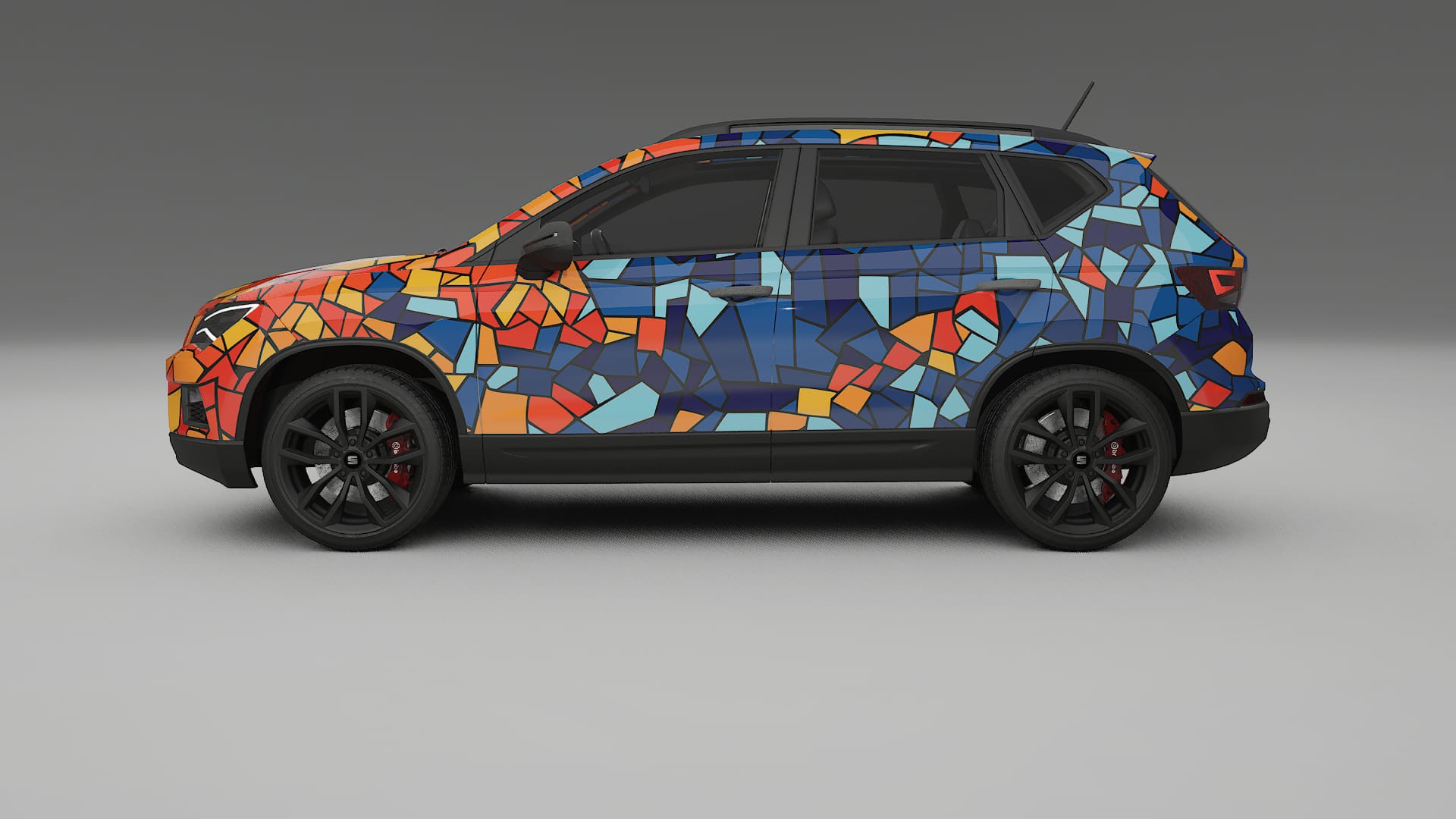 Seat Ateca KH7 BARCELONA – Designový Wrap PPF Fólie na auto - tisknutelný polyuretan
