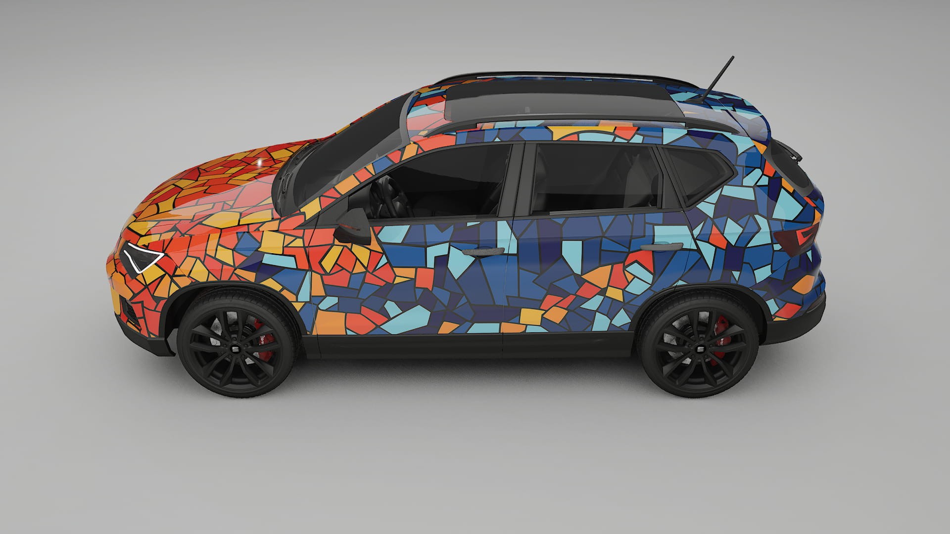 Seat Ateca KH7 BARCELONA – Designový Wrap PPF Fólie na auto - tisknutelný polyuretan