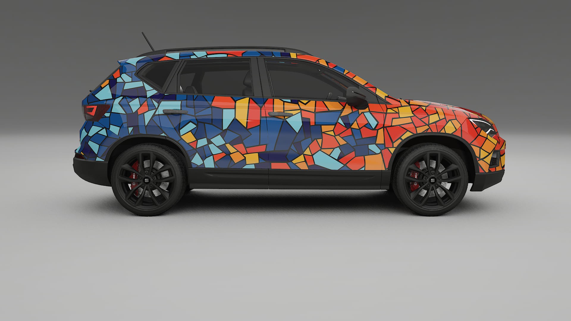 Seat Ateca KH7 BARCELONA – Designový Wrap PPF Fólie na auto - tisknutelný polyuretan