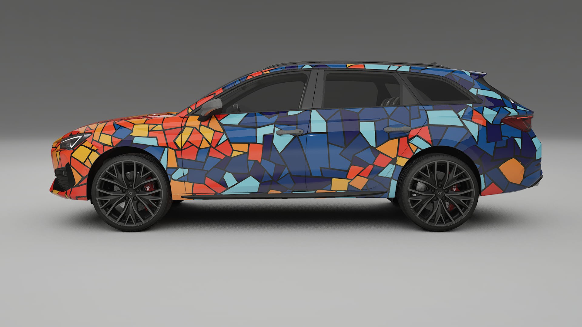 Seat Leon Cupra KL BARCELONA – Designový Wrap PPF Fólie na auto - tisknutelný polyuretan