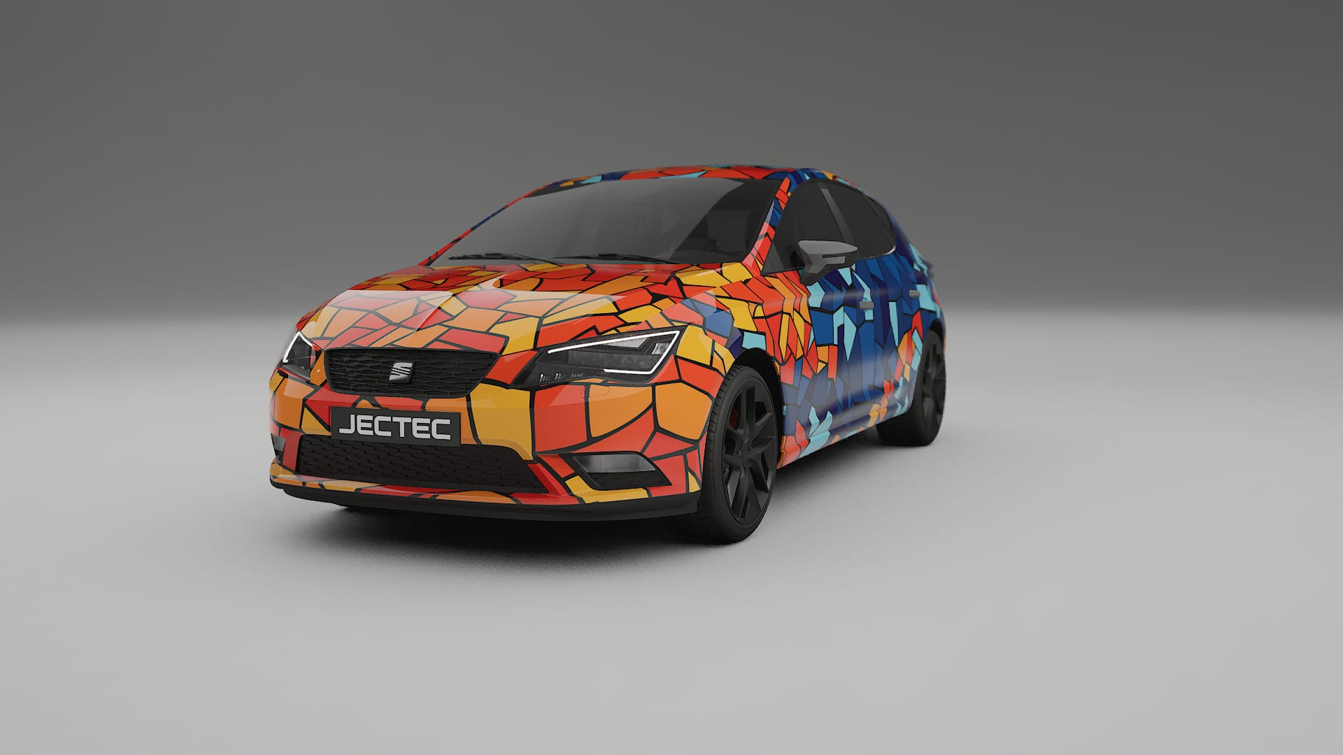 Seat Leon FR 5F BARCELONA – Designový Wrap PPF Fólie na auto - tisknutelný polyuretan