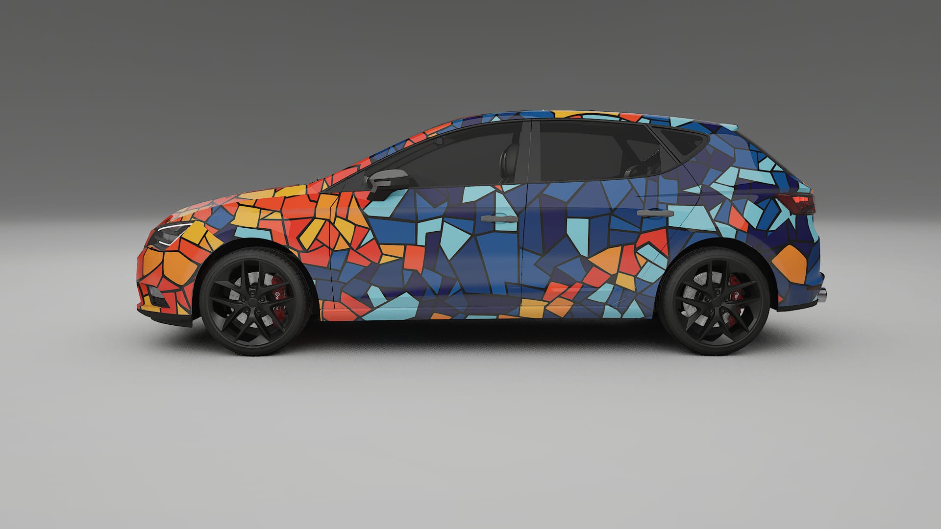 Seat Leon FR 5F BARCELONA – Designový Wrap PPF Fólie na auto - tisknutelný polyuretan