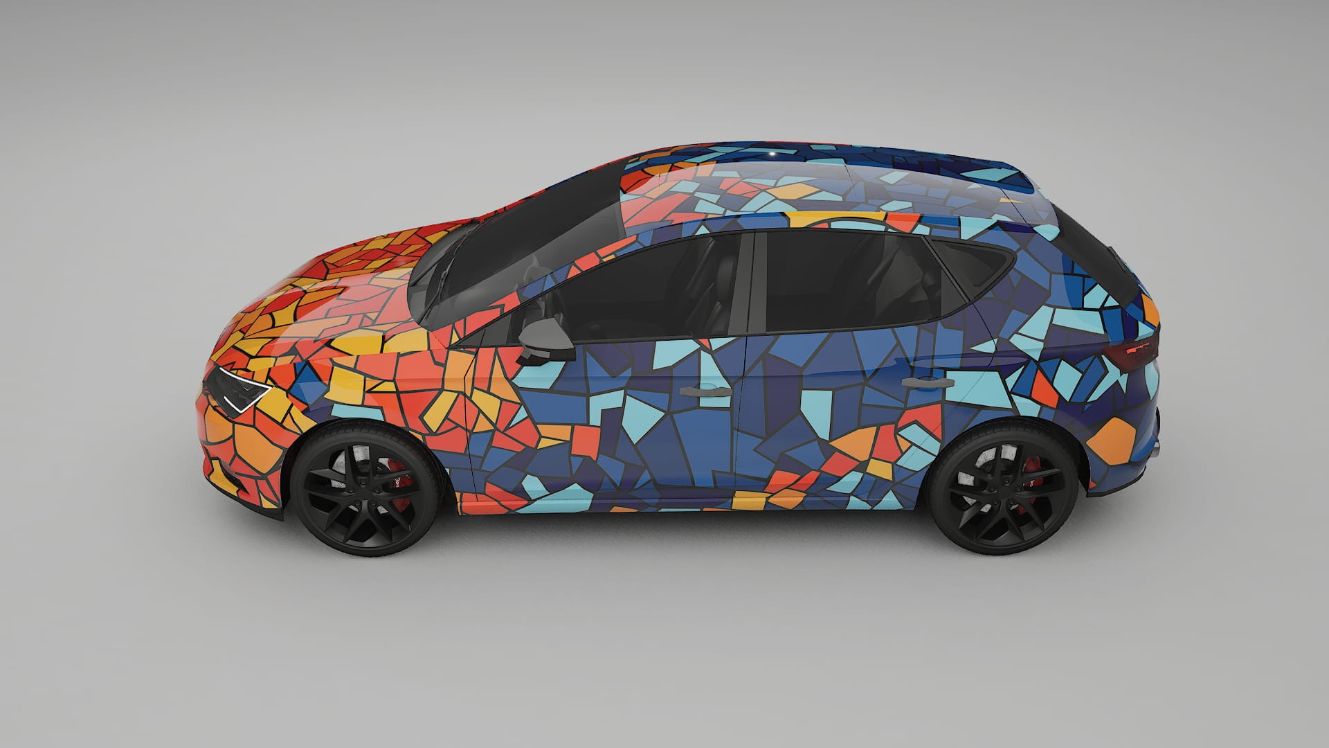 Seat Leon FR 5F BARCELONA – Designový Wrap PPF Fólie na auto - tisknutelný polyuretan
