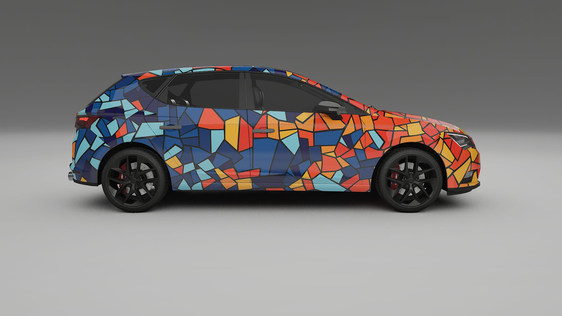 Seat Leon FR 5F BARCELONA – Designový Wrap PPF Fólie na auto - tisknutelný polyuretan