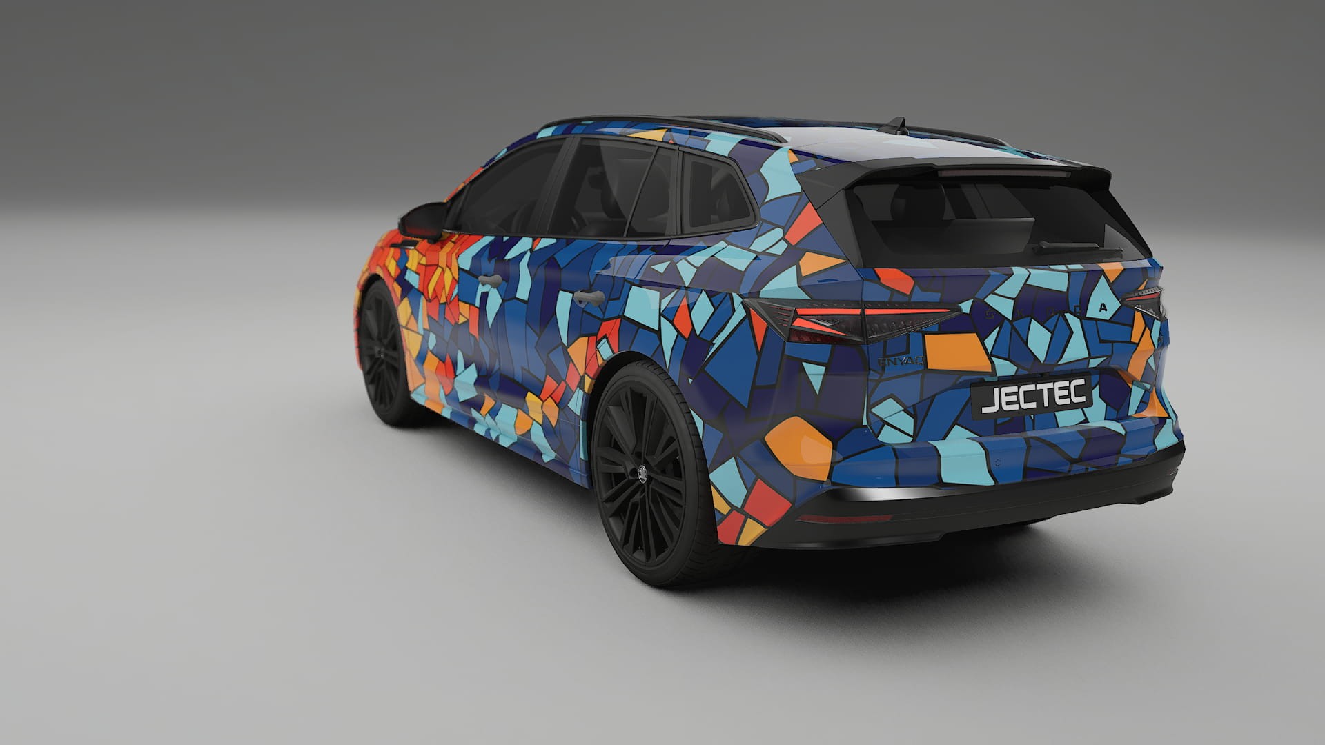 Škoda Enyaq MEB BARCELONA – Designový Wrap PPF Fólie na auto - tisknutelný polyuretan