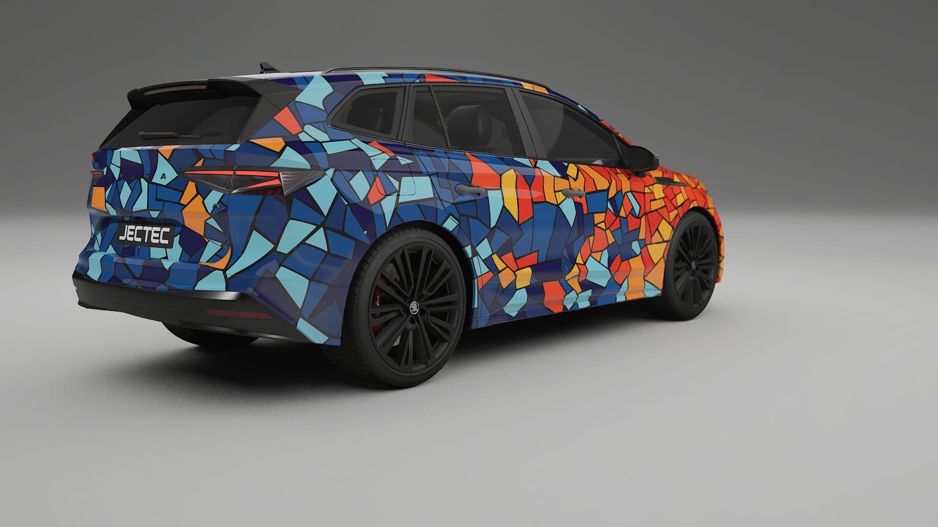 Škoda Enyaq MEB BARCELONA – Designový Wrap PPF Fólie na auto - tisknutelný polyuretan