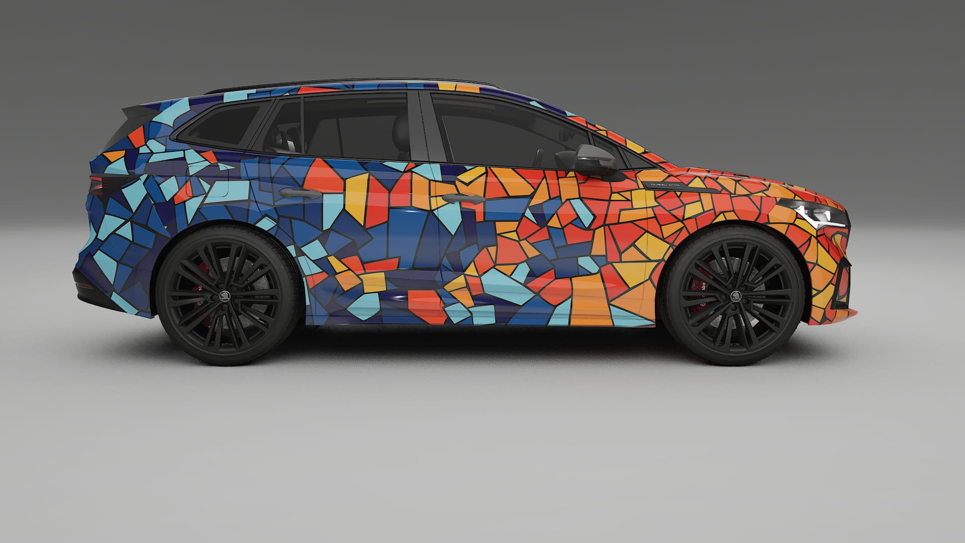 Škoda Enyaq MEB BARCELONA – Designový Wrap PPF Fólie na auto - tisknutelný polyuretan