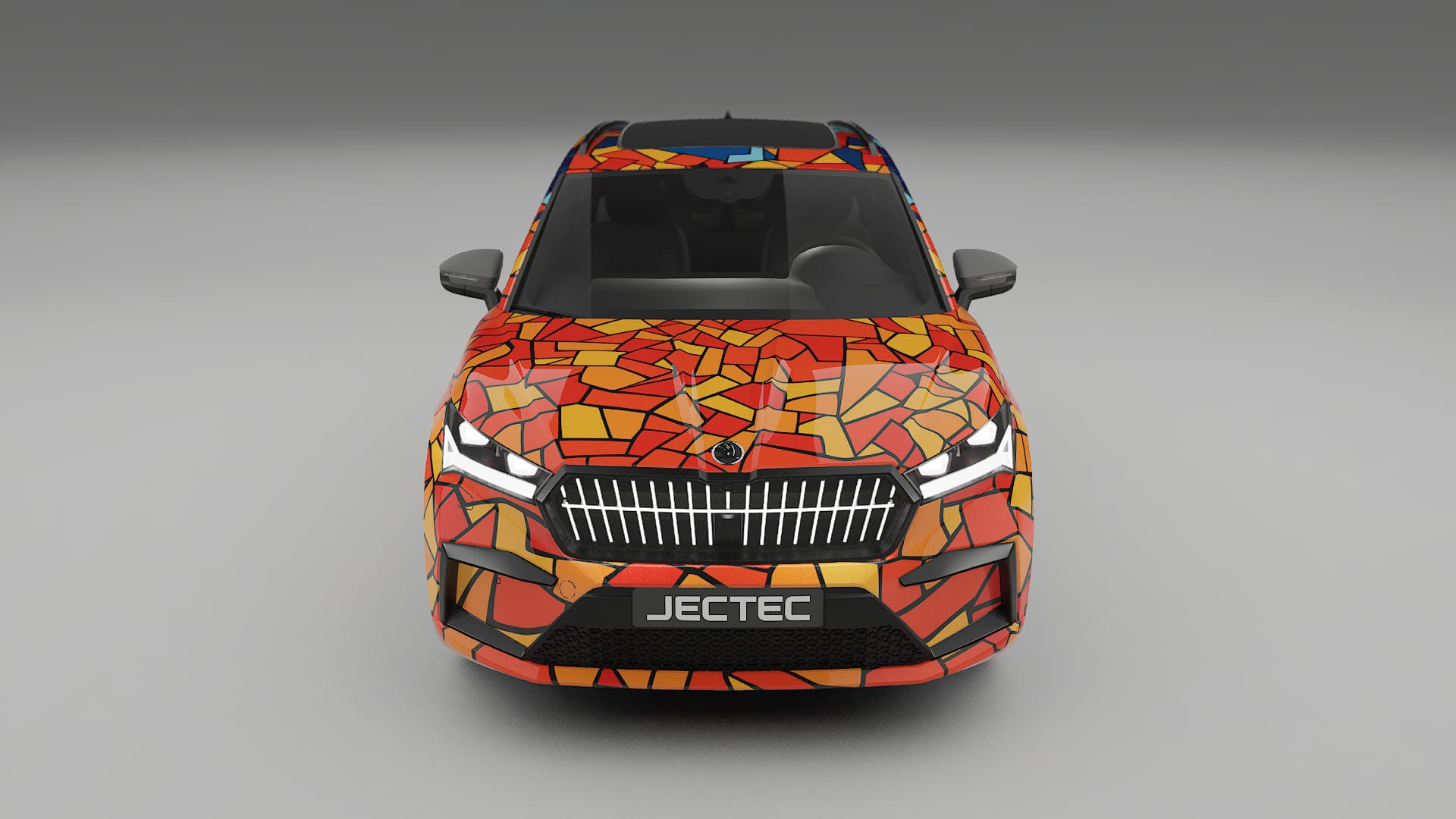Škoda Enyaq MEB BARCELONA – Designový Wrap PPF Fólie na auto - tisknutelný polyuretan