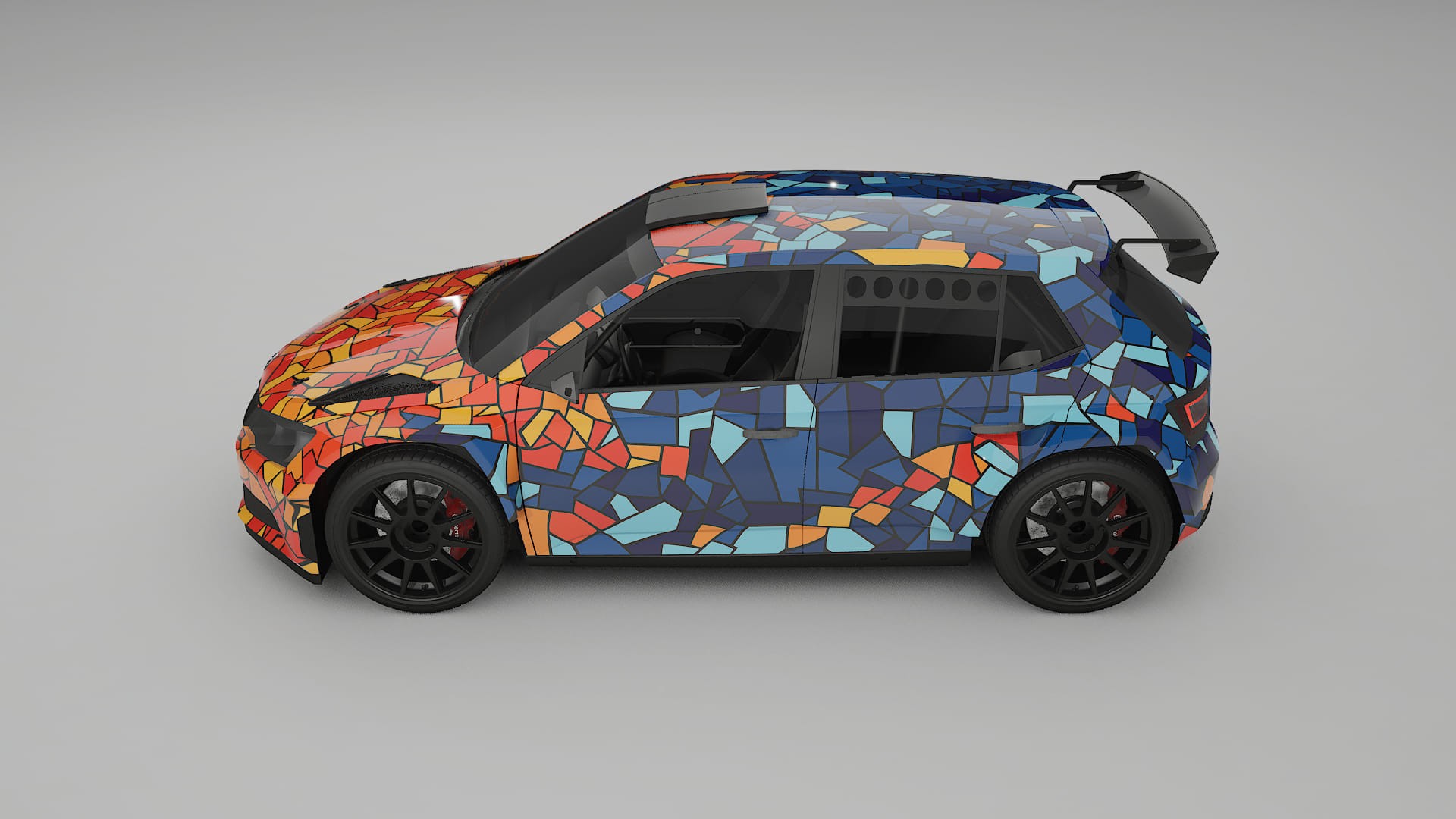 Škoda Fabia R5 6V BARCELONA – Designový Wrap PPF Fólie na auto - tisknutelný polyuretan