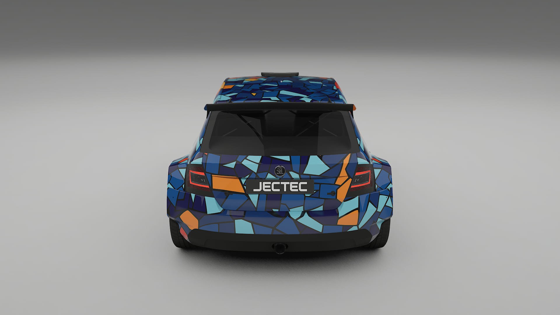 Škoda Fabia R5 6V BARCELONA – Designový Wrap PPF Fólie na auto - tisknutelný polyuretan