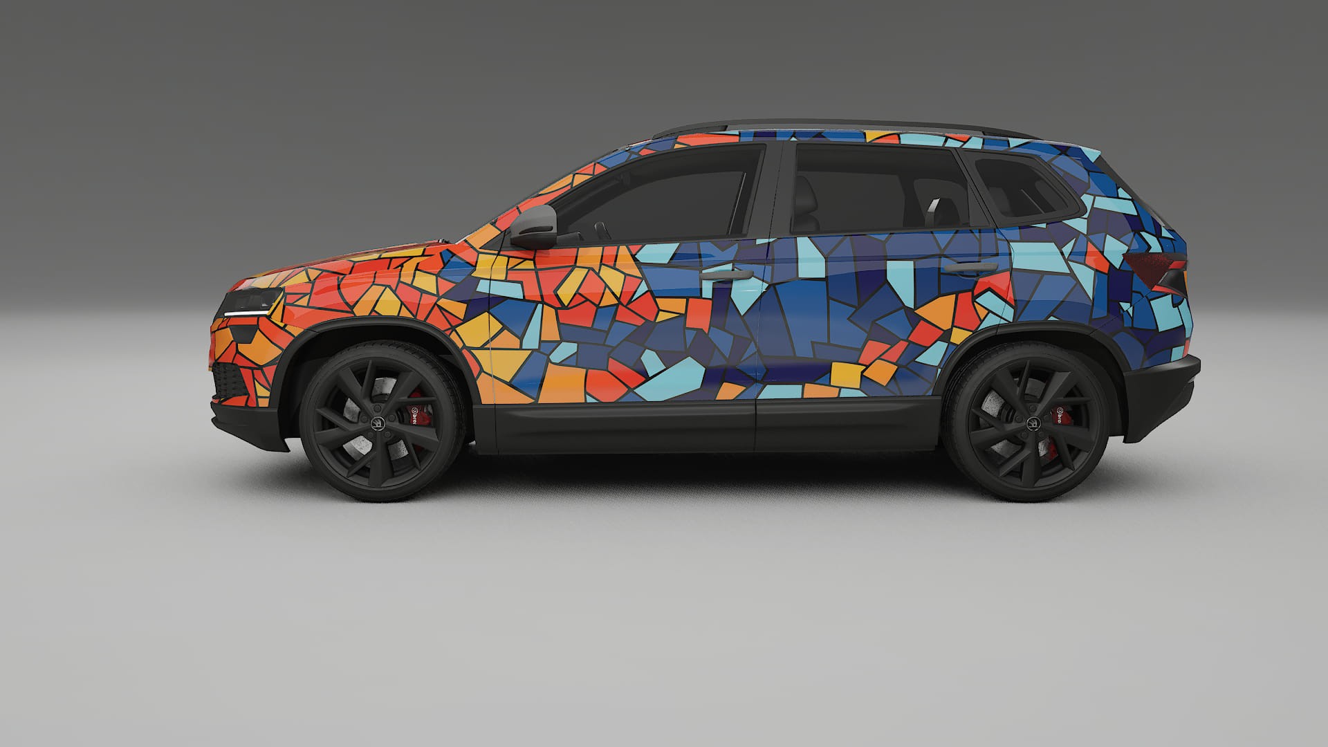 Škoda Karoq NU7 BARCELONA – Designový Wrap PPF Fólie na auto - tisknutelný polyuretan
