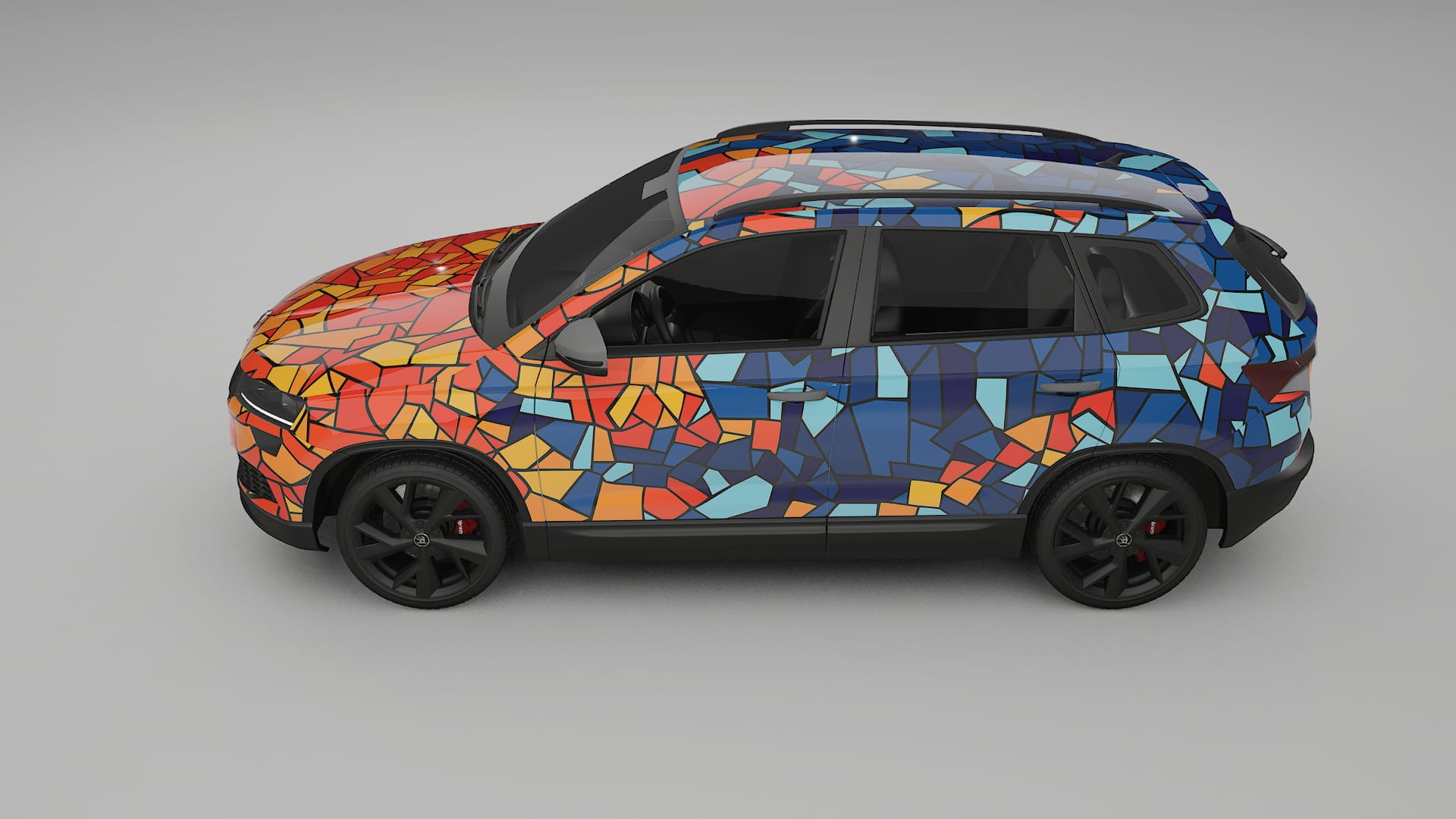 Škoda Karoq NU7 BARCELONA – Designový Wrap PPF Fólie na auto - tisknutelný polyuretan