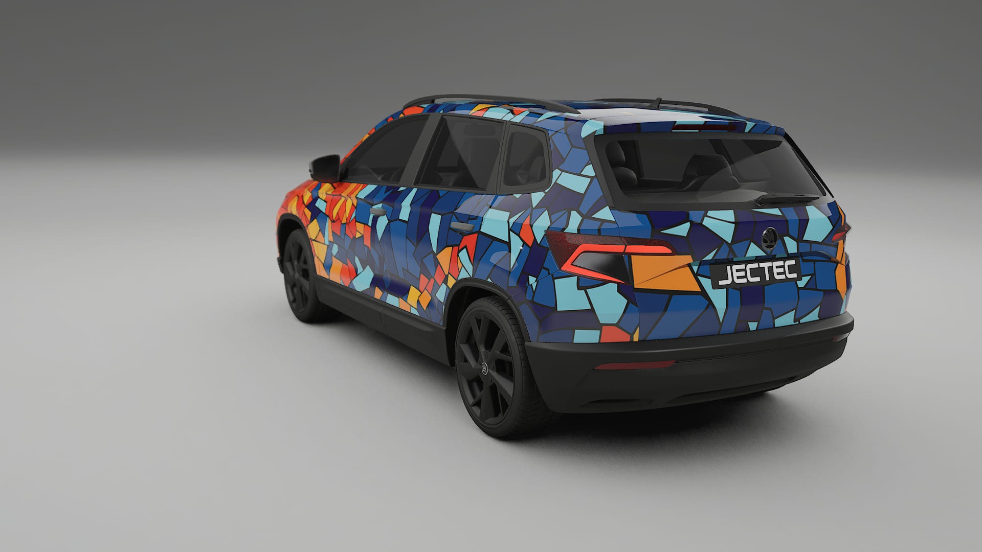 Škoda Karoq NU7 BARCELONA – Designový Wrap PPF Fólie na auto - tisknutelný polyuretan