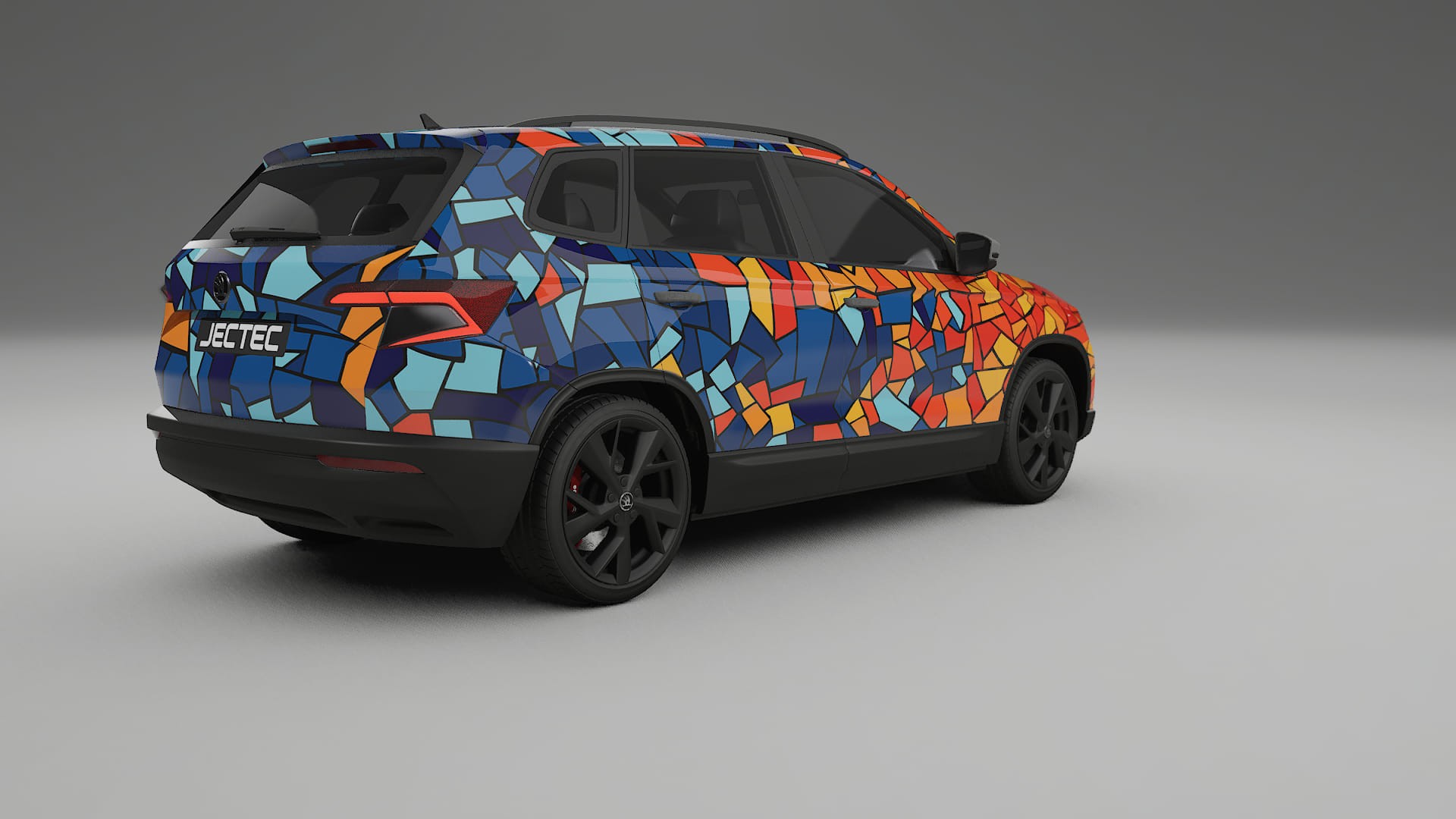 Škoda Karoq NU7 BARCELONA – Designový Wrap PPF Fólie na auto - tisknutelný polyuretan