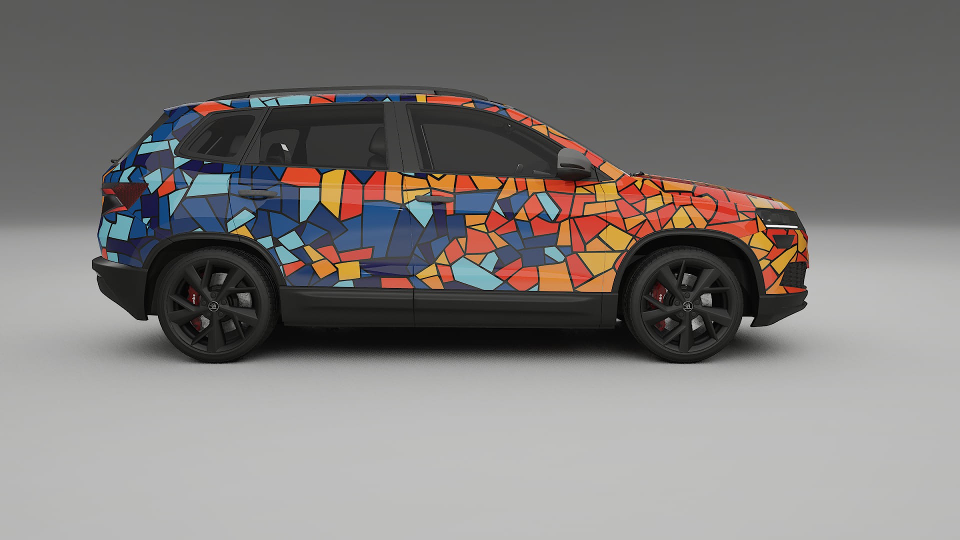 Škoda Karoq NU7 BARCELONA – Designový Wrap PPF Fólie na auto - tisknutelný polyuretan