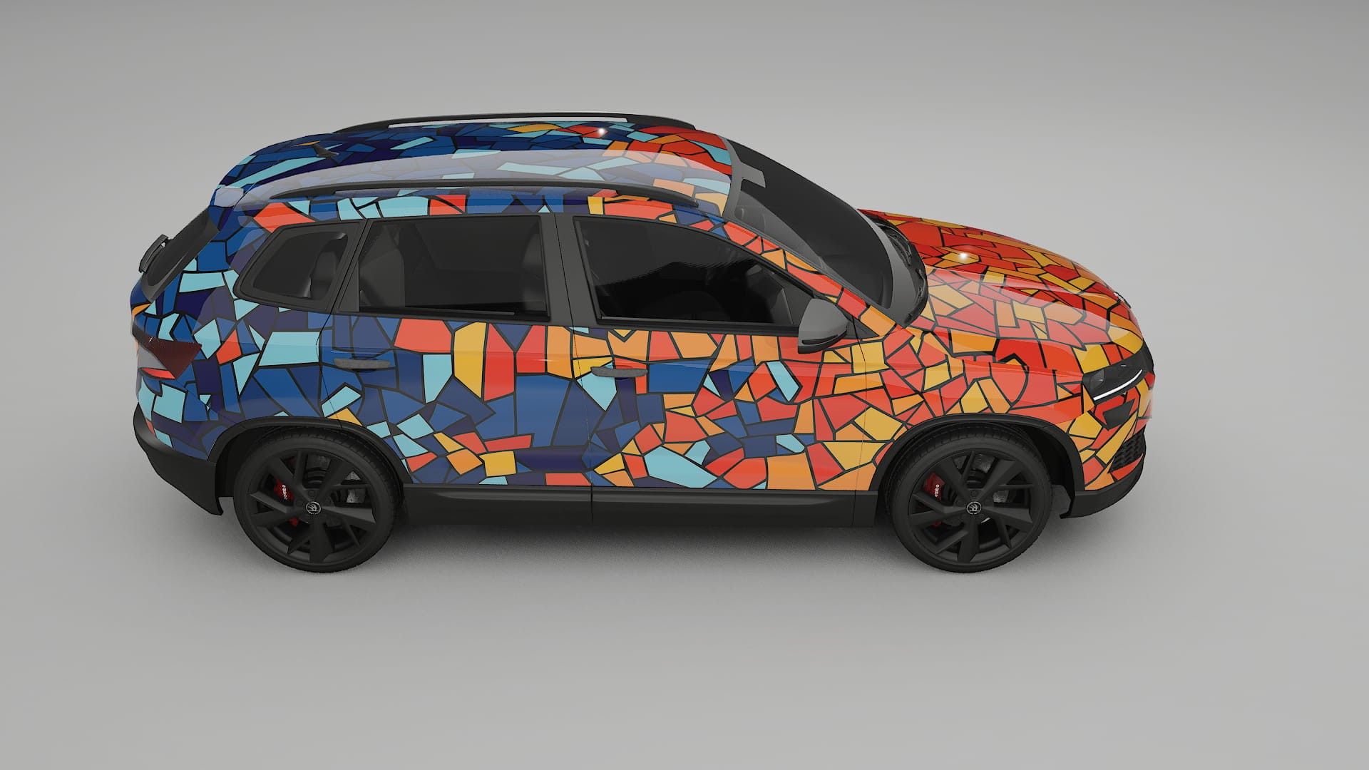 Škoda Karoq NU7 BARCELONA – Designový Wrap PPF Fólie na auto - tisknutelný polyuretan
