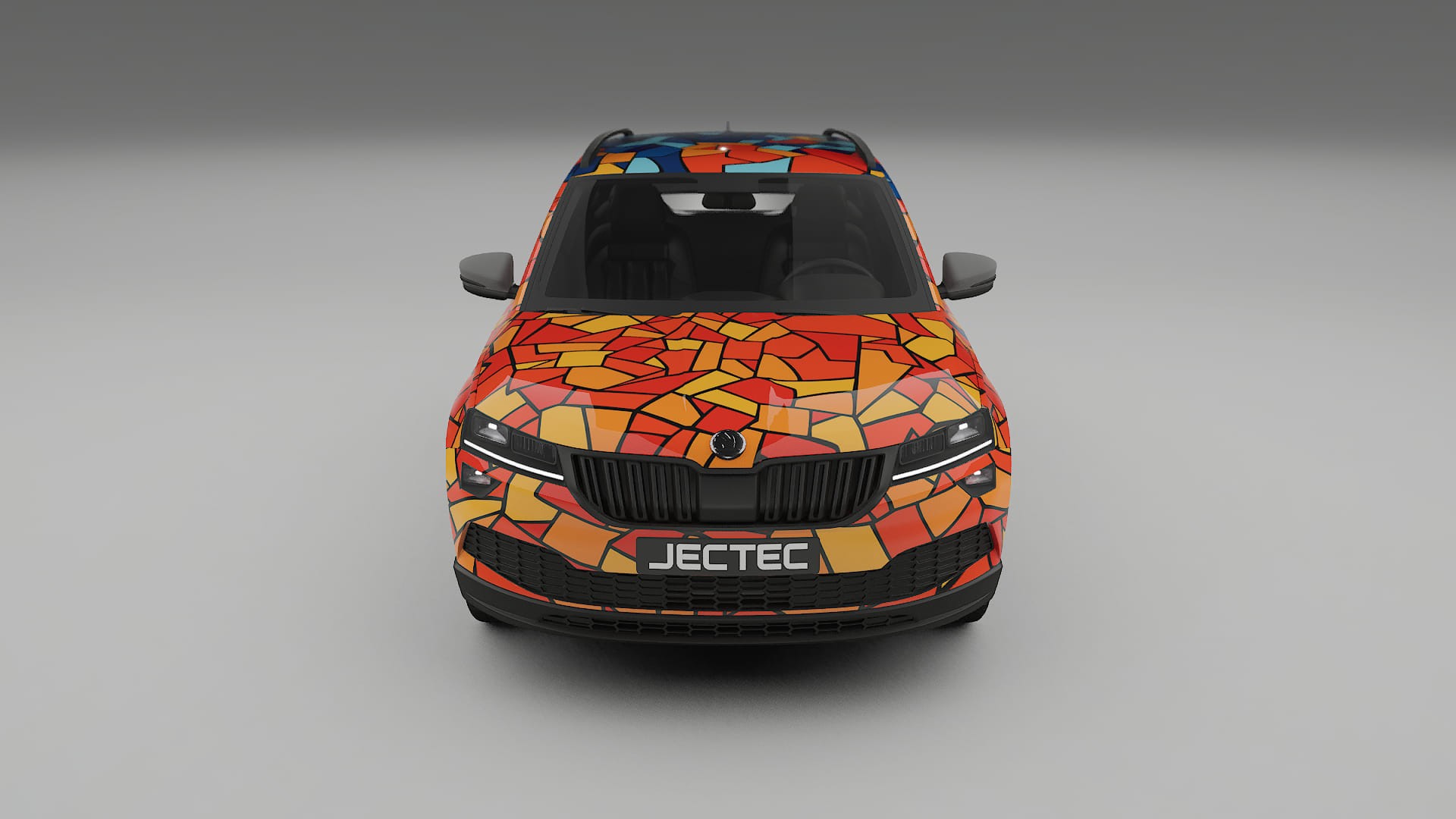 Škoda Karoq NU7 BARCELONA – Designový Wrap PPF Fólie na auto - tisknutelný polyuretan