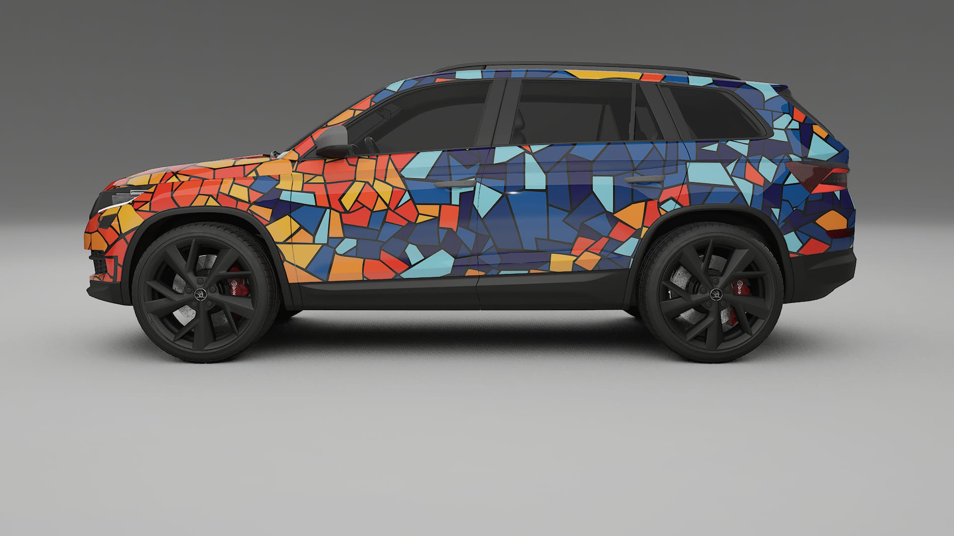 Škoda Kodiaq NS7 BARCELONA – Designový Wrap PPF Fólie na auto - tisknutelný polyuretan