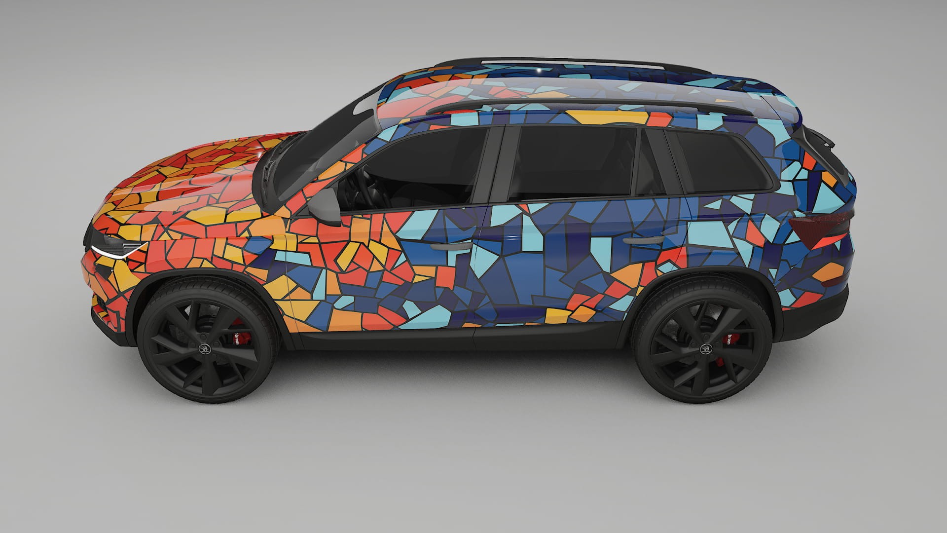Škoda Kodiaq NS7 BARCELONA – Designový Wrap PPF Fólie na auto - tisknutelný polyuretan
