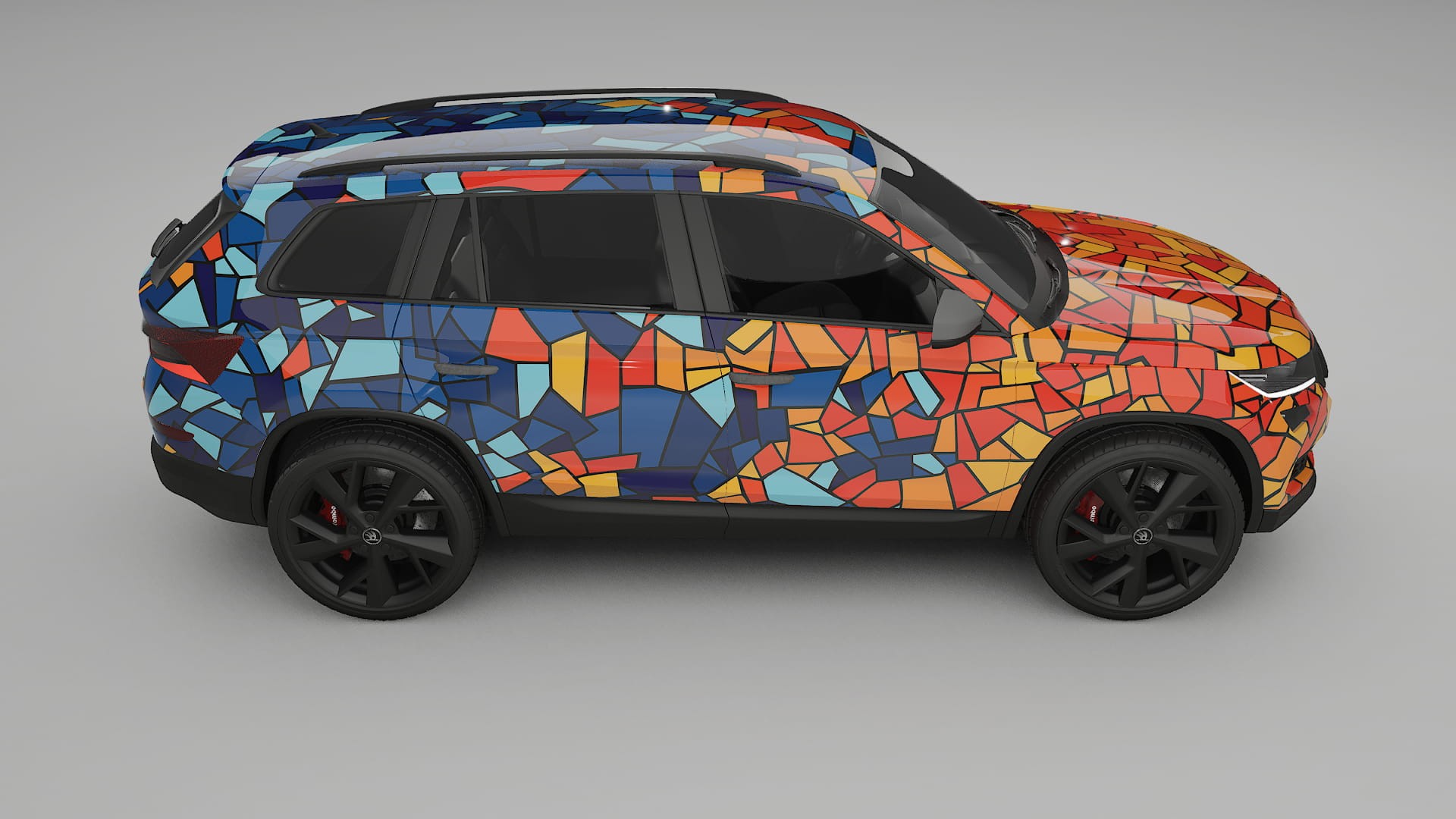 Škoda Kodiaq NS7 BARCELONA – Designový Wrap PPF Fólie na auto - tisknutelný polyuretan