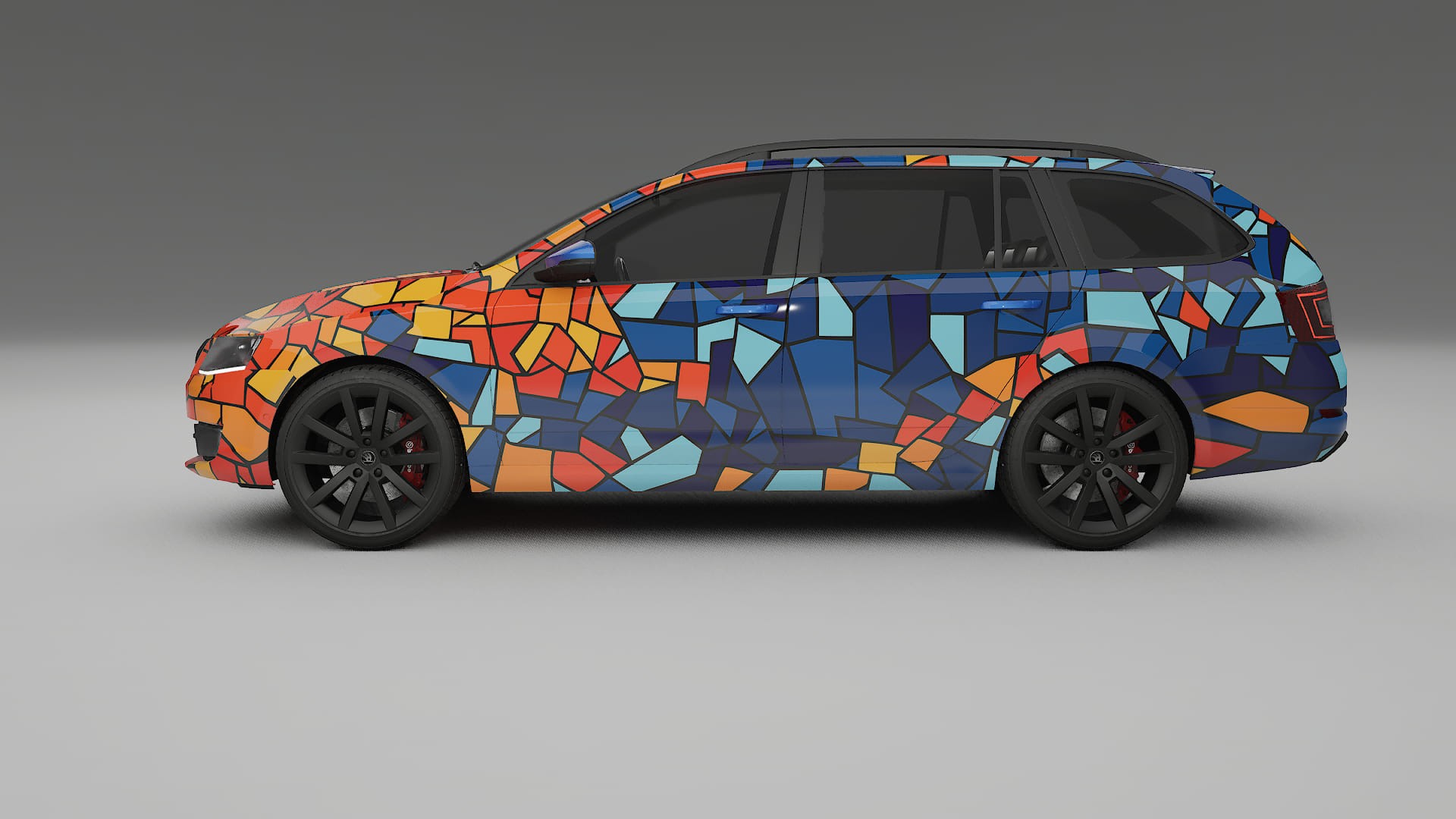 Škoda Octavia combi 5E BARCELONA – Designový Wrap PPF Fólie na auto - tisknutelný polyuretan