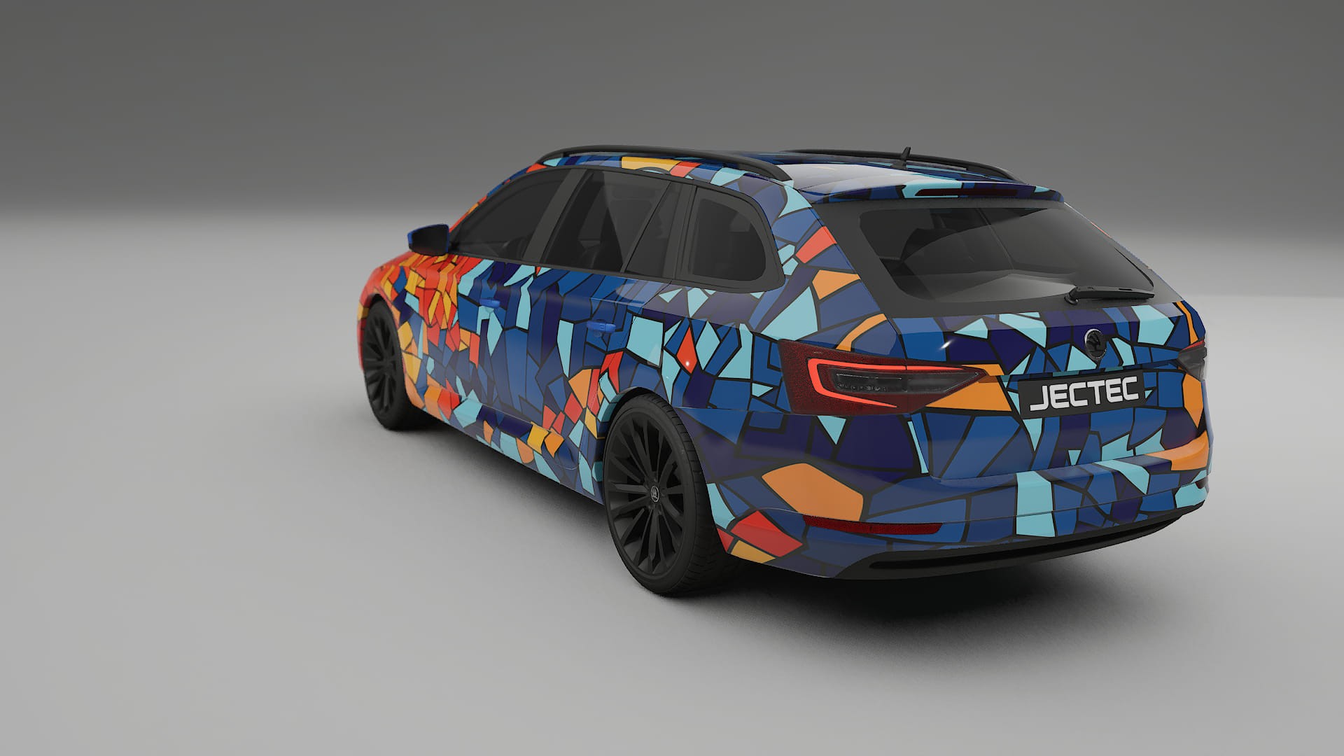 Škoda Superb B8 BARCELONA – Designový Wrap PPF Fólie na auto - tisknutelný polyuretan