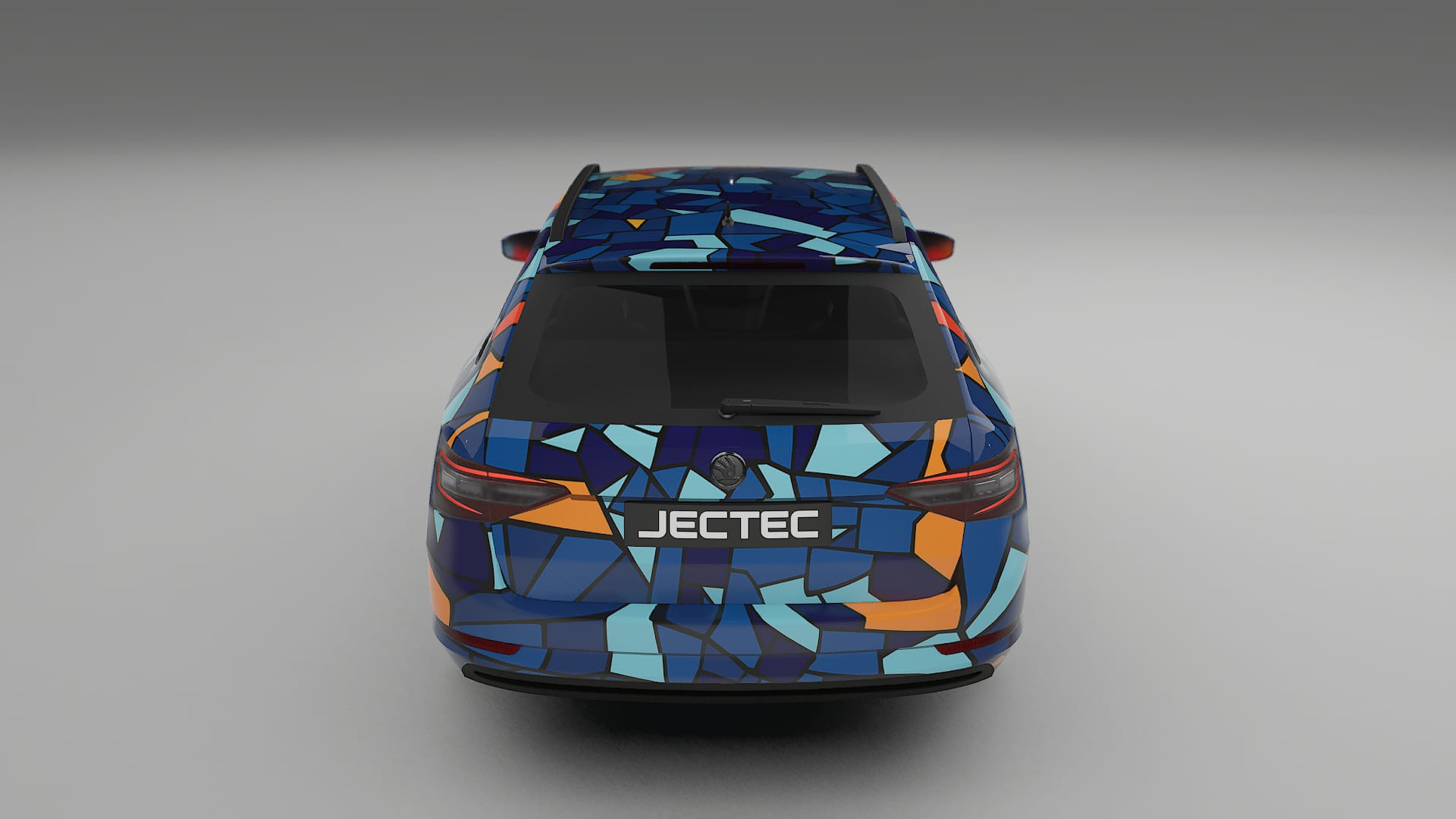 Škoda Superb B8 BARCELONA – Designový Wrap PPF Fólie na auto - tisknutelný polyuretan