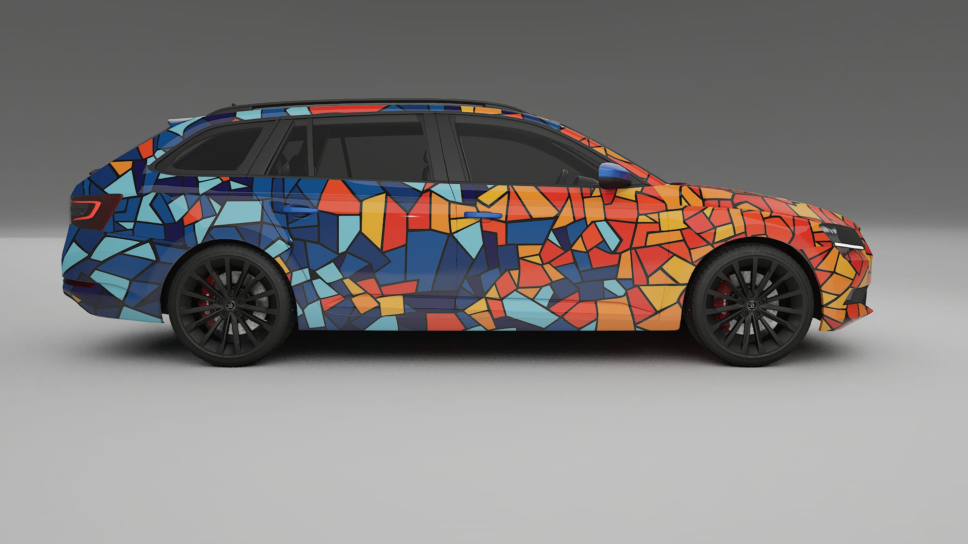 Škoda Superb B8 BARCELONA – Designový Wrap PPF Fólie na auto - tisknutelný polyuretan