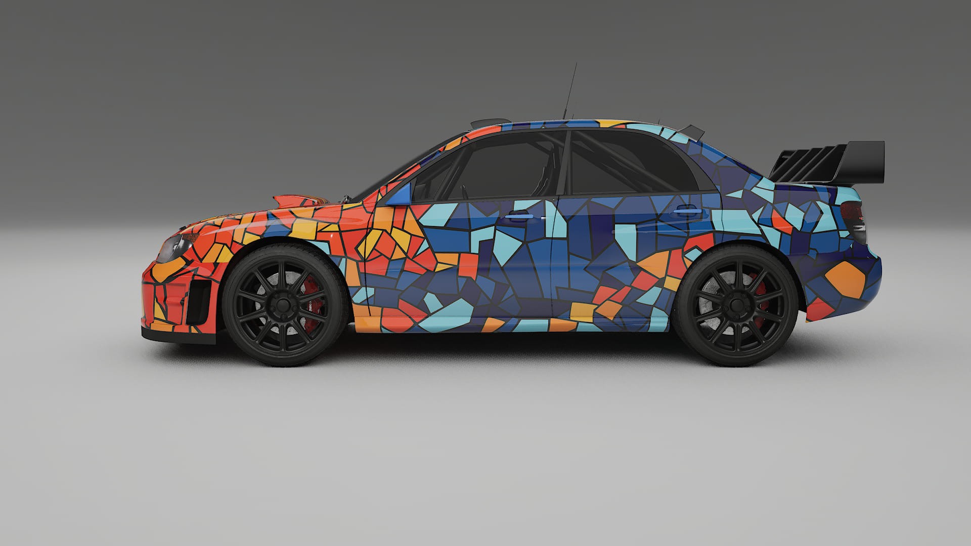 Subaru Impreza WRC GD BARCELONA – Designový Wrap PPF Fólie na auto - tisknutelný polyuretan