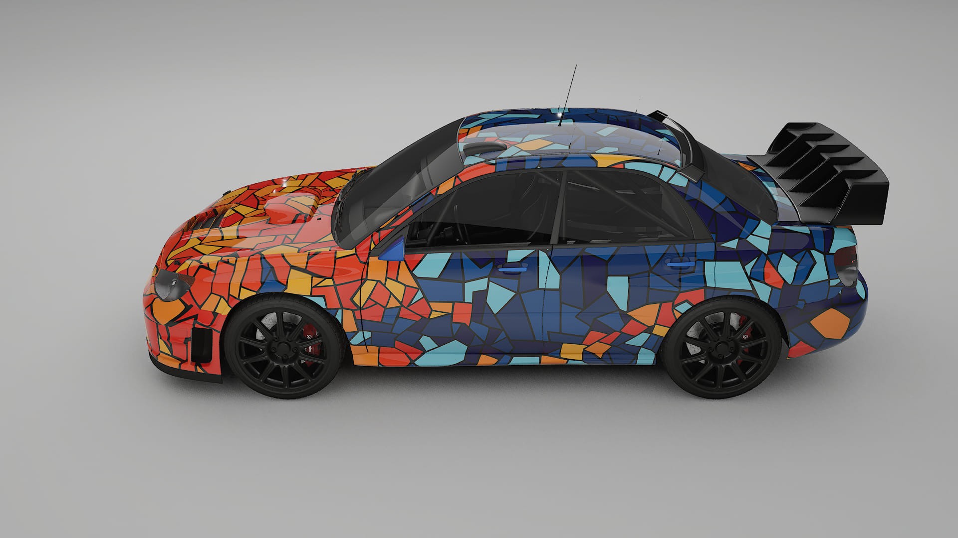 Subaru Impreza WRC GD BARCELONA – Designový Wrap PPF Fólie na auto - tisknutelný polyuretan