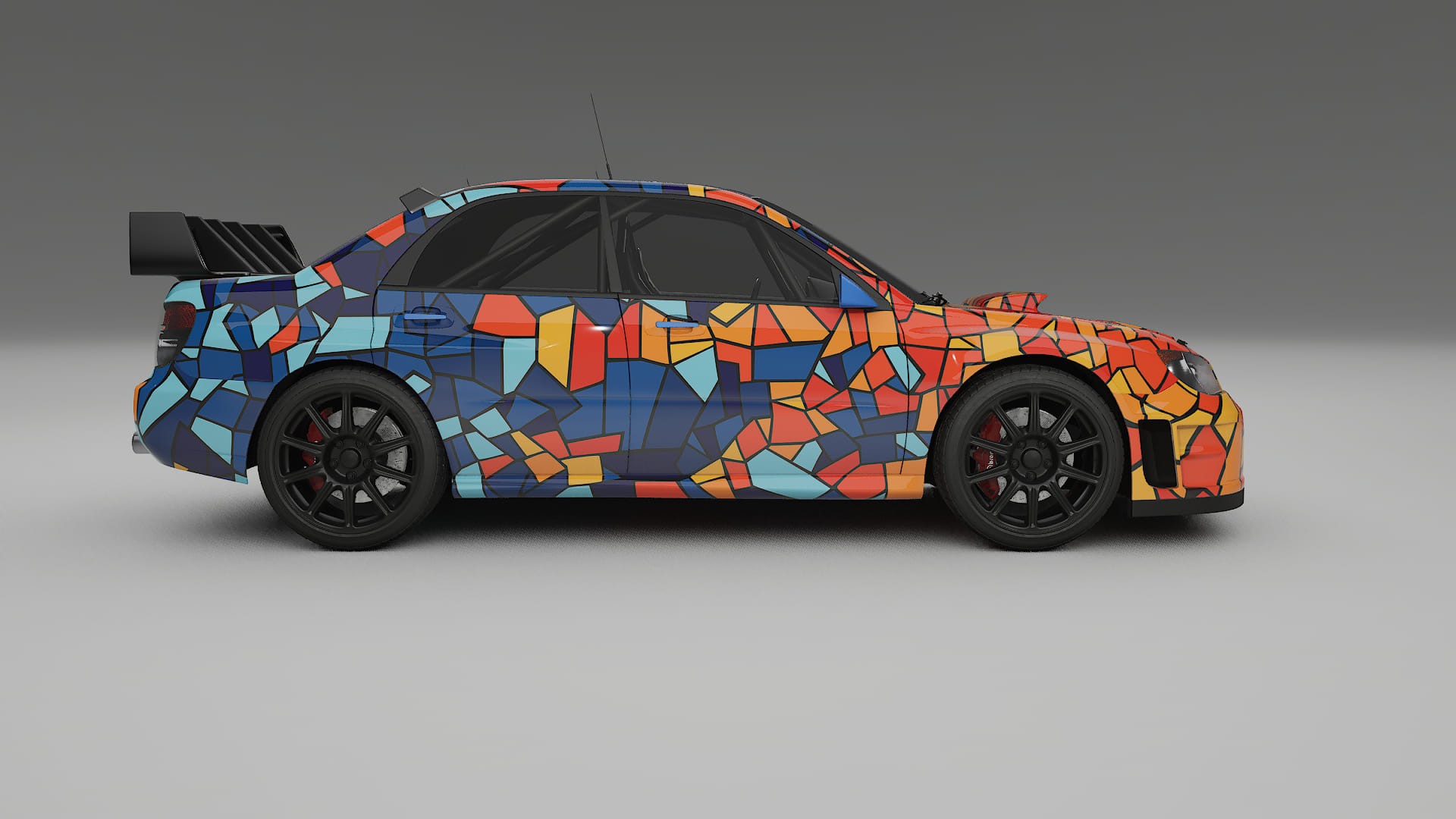 Subaru Impreza WRC GD BARCELONA – Designový Wrap PPF Fólie na auto - tisknutelný polyuretan
