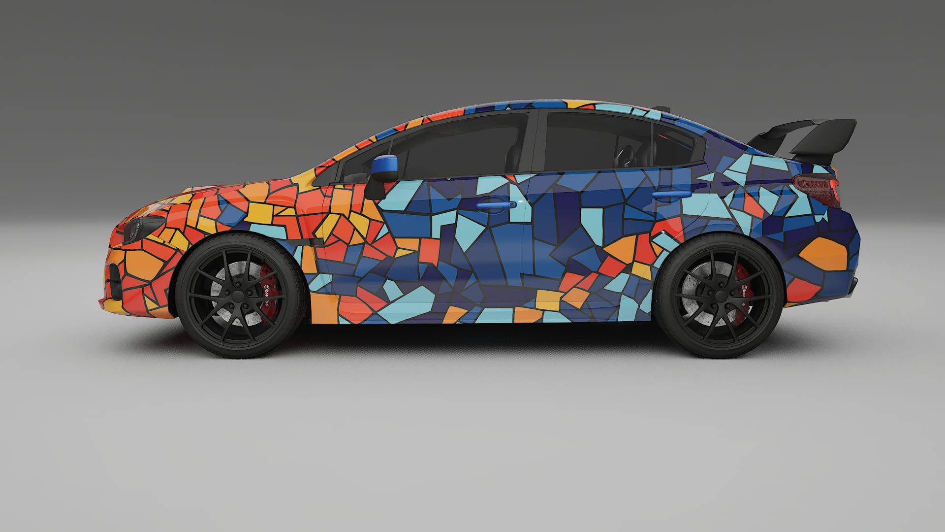 Subaru Impreza WRX Sti VA prefacelift BARCELONA – Designový Wrap PPF Fólie na auto - tisknutelný polyuretan