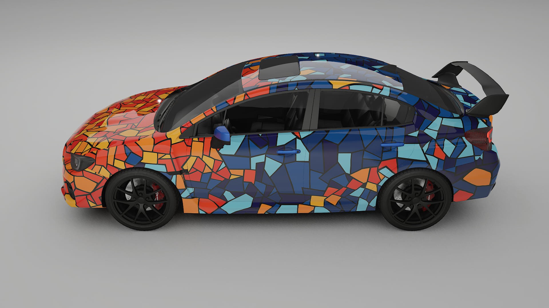 Subaru Impreza WRX Sti VA prefacelift BARCELONA – Designový Wrap PPF Fólie na auto - tisknutelný polyuretan