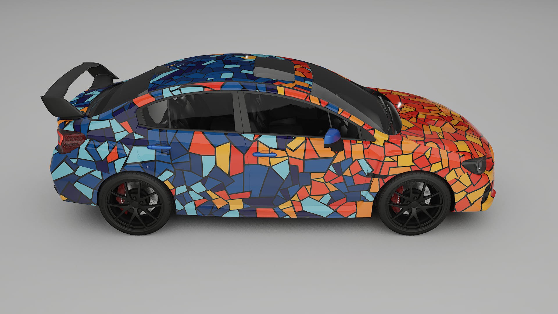 Subaru Impreza WRX Sti VA prefacelift BARCELONA – Designový Wrap PPF Fólie na auto - tisknutelný polyuretan