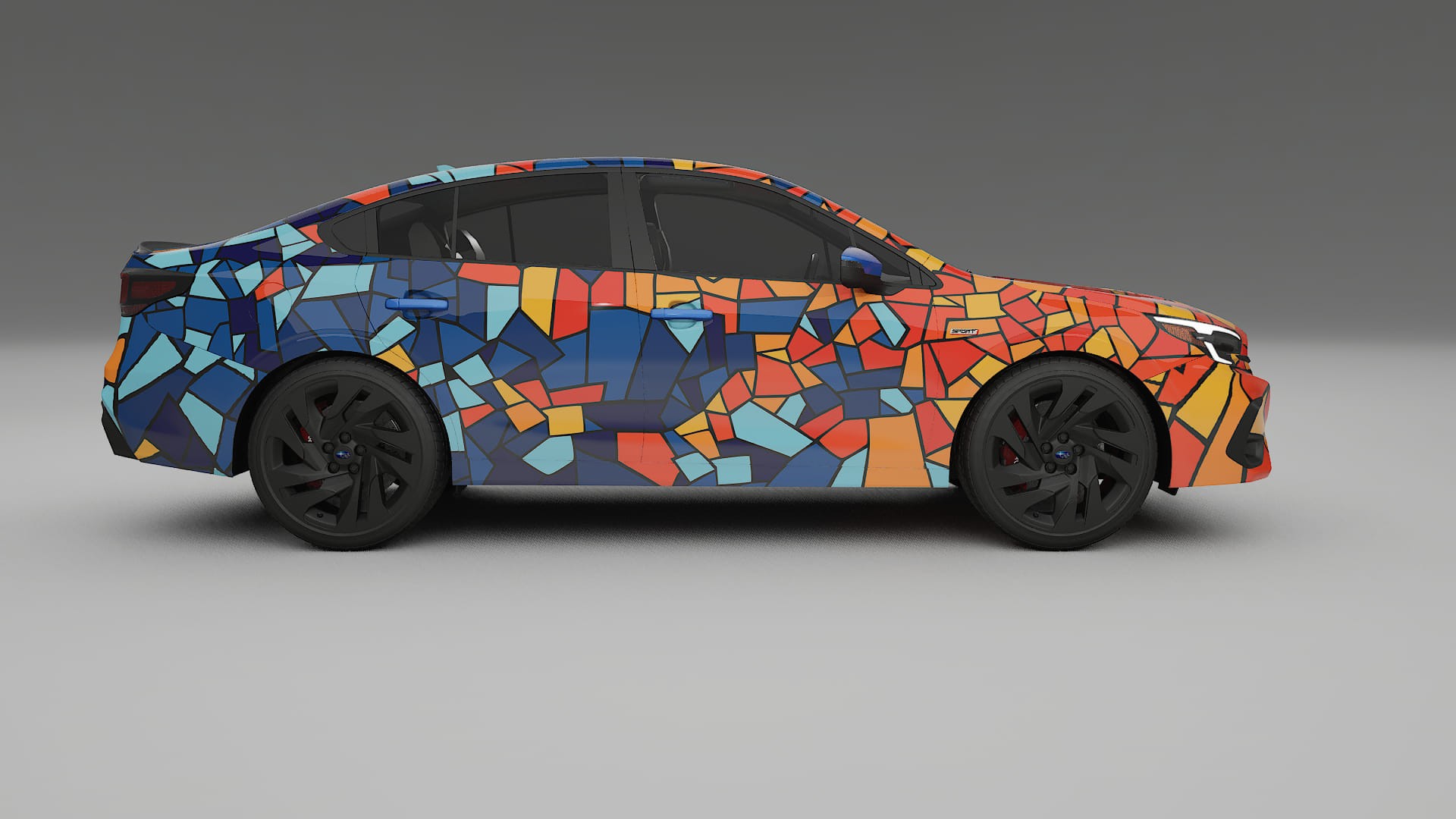 Subaru Legacy BW BARCELONA – Designový Wrap PPF Fólie na auto - tisknutelný polyuretan