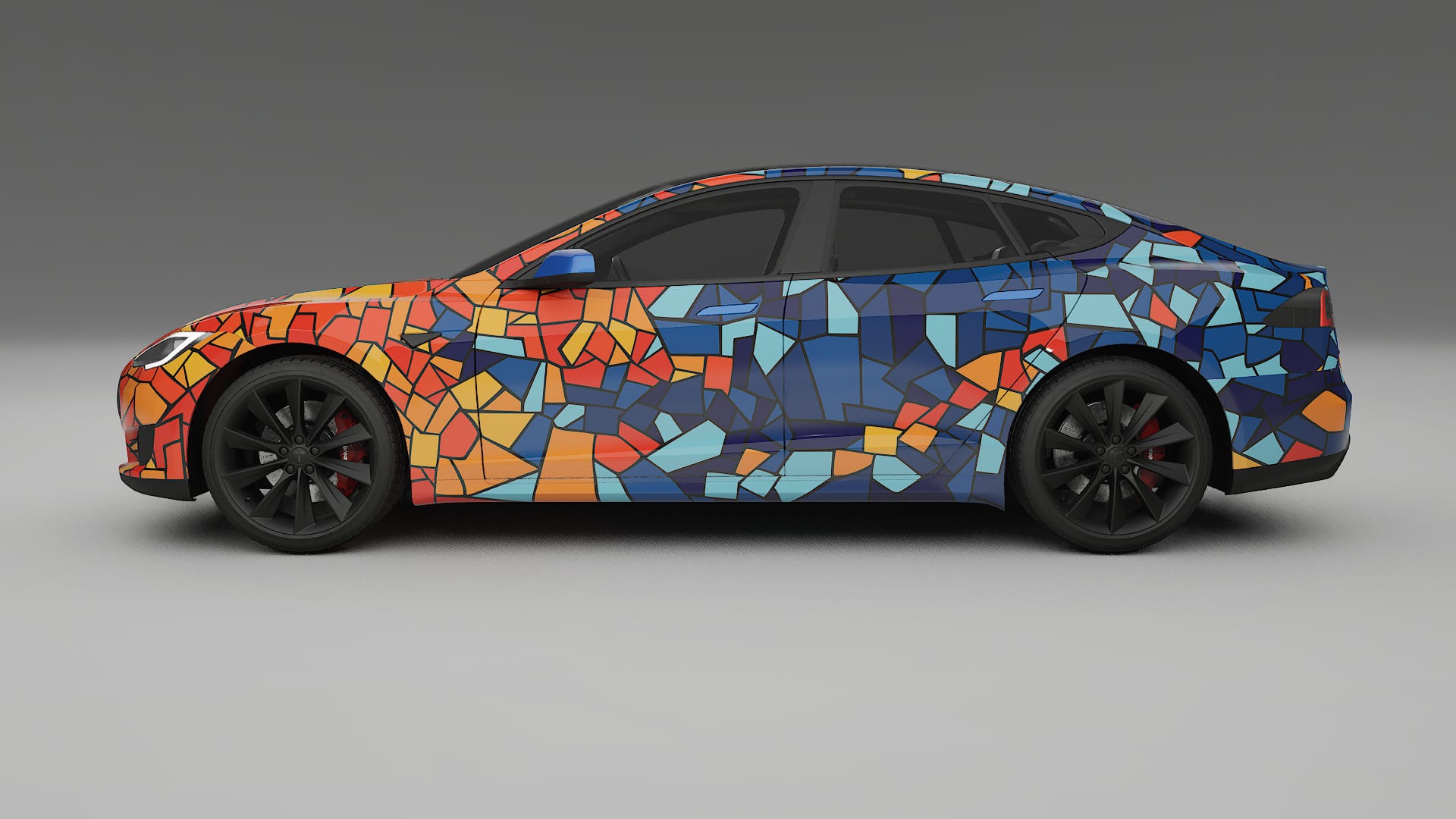 Tesla Model-S BARCELONA – Designový Wrap PPF Fólie na auto - tisknutelný polyuretan