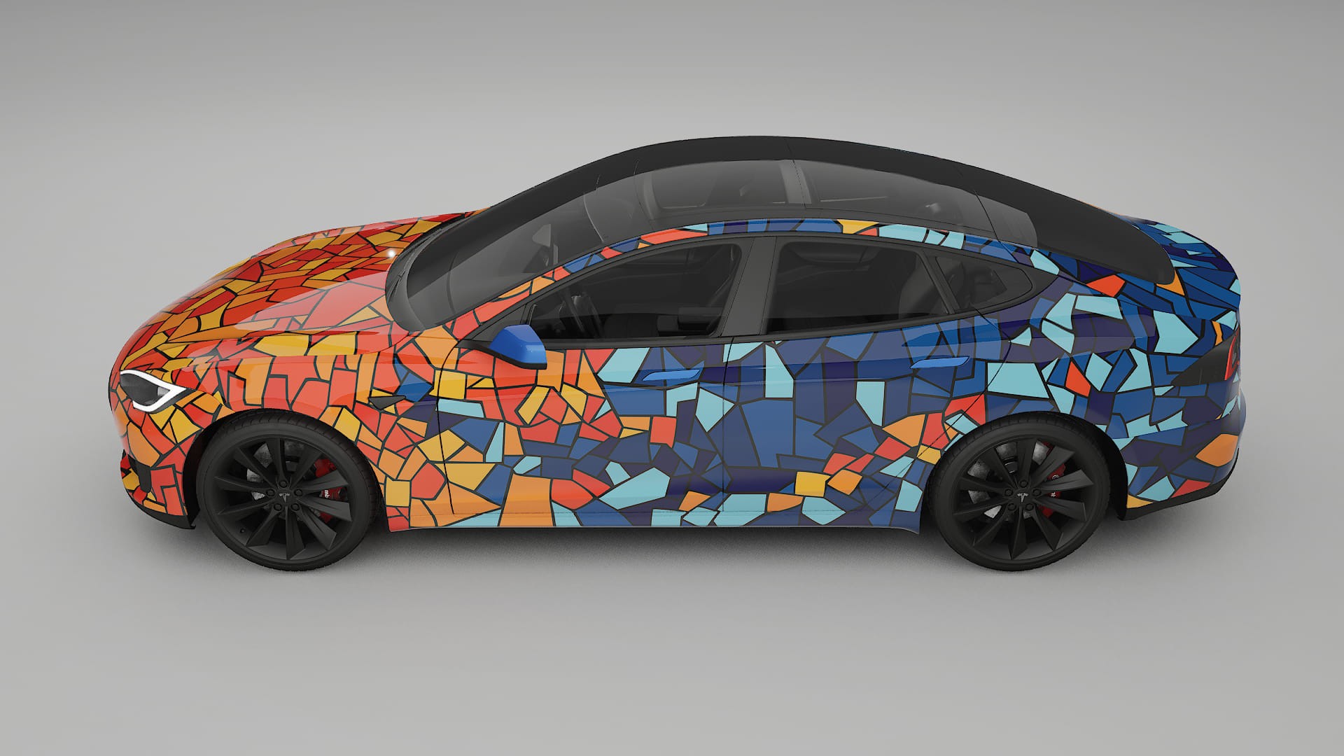 Tesla Model-S BARCELONA – Designový Wrap PPF Fólie na auto - tisknutelný polyuretan
