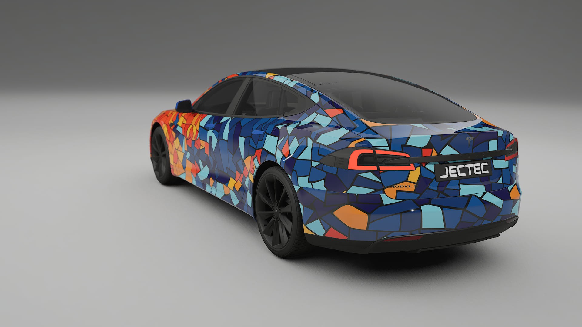 Tesla Model-S BARCELONA – Designový Wrap PPF Fólie na auto - tisknutelný polyuretan