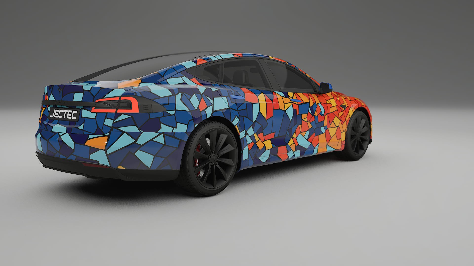 Tesla Model-S BARCELONA – Designový Wrap PPF Fólie na auto - tisknutelný polyuretan