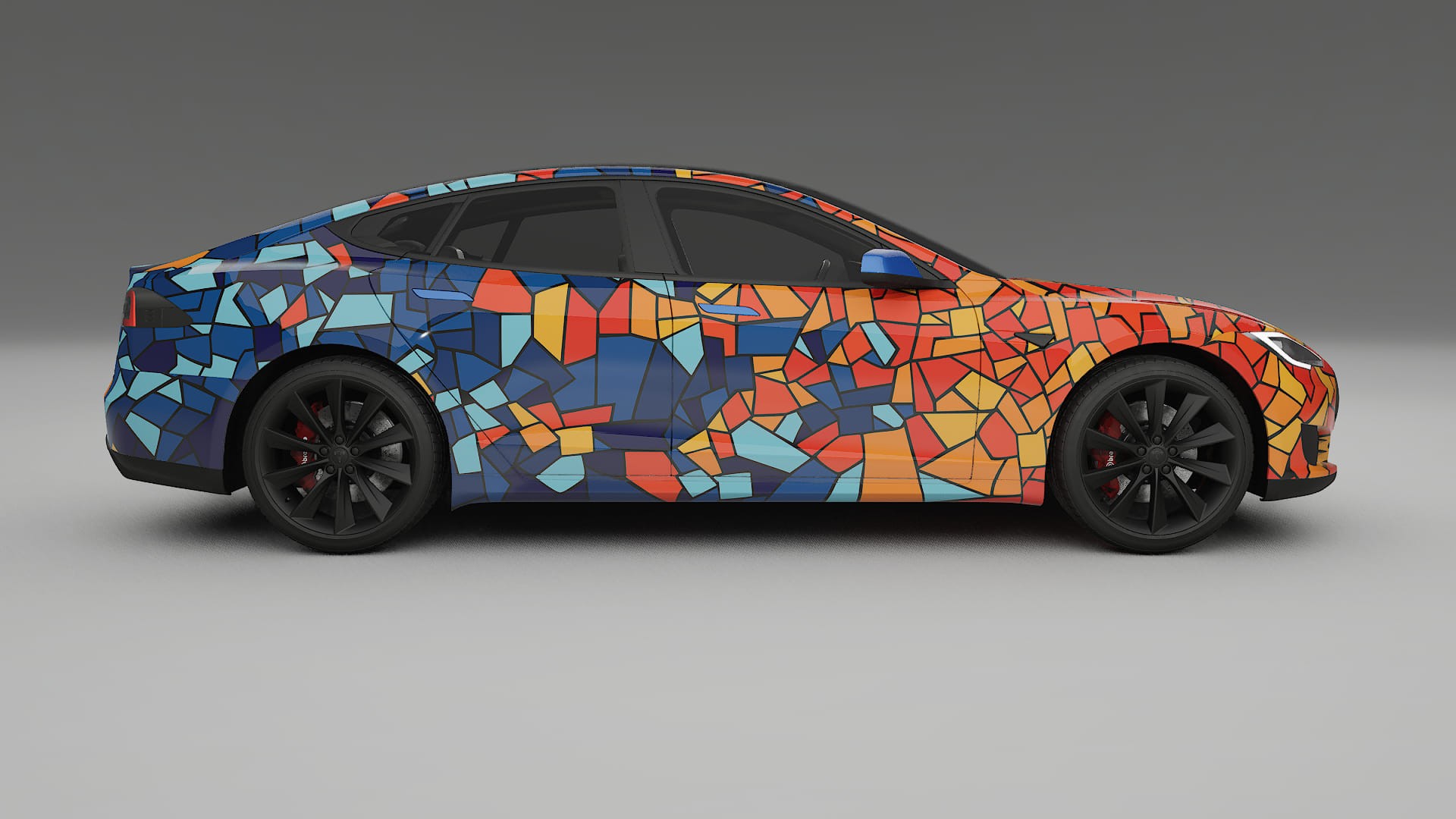 Tesla Model-S BARCELONA – Designový Wrap PPF Fólie na auto - tisknutelný polyuretan