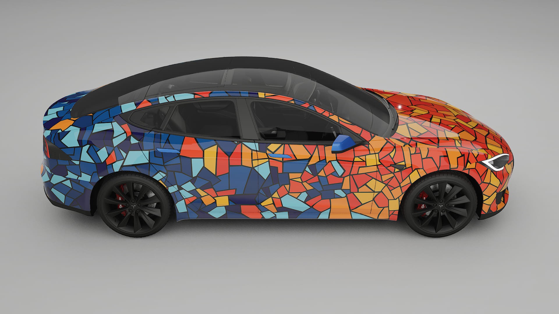 Tesla Model-S BARCELONA – Designový Wrap PPF Fólie na auto - tisknutelný polyuretan