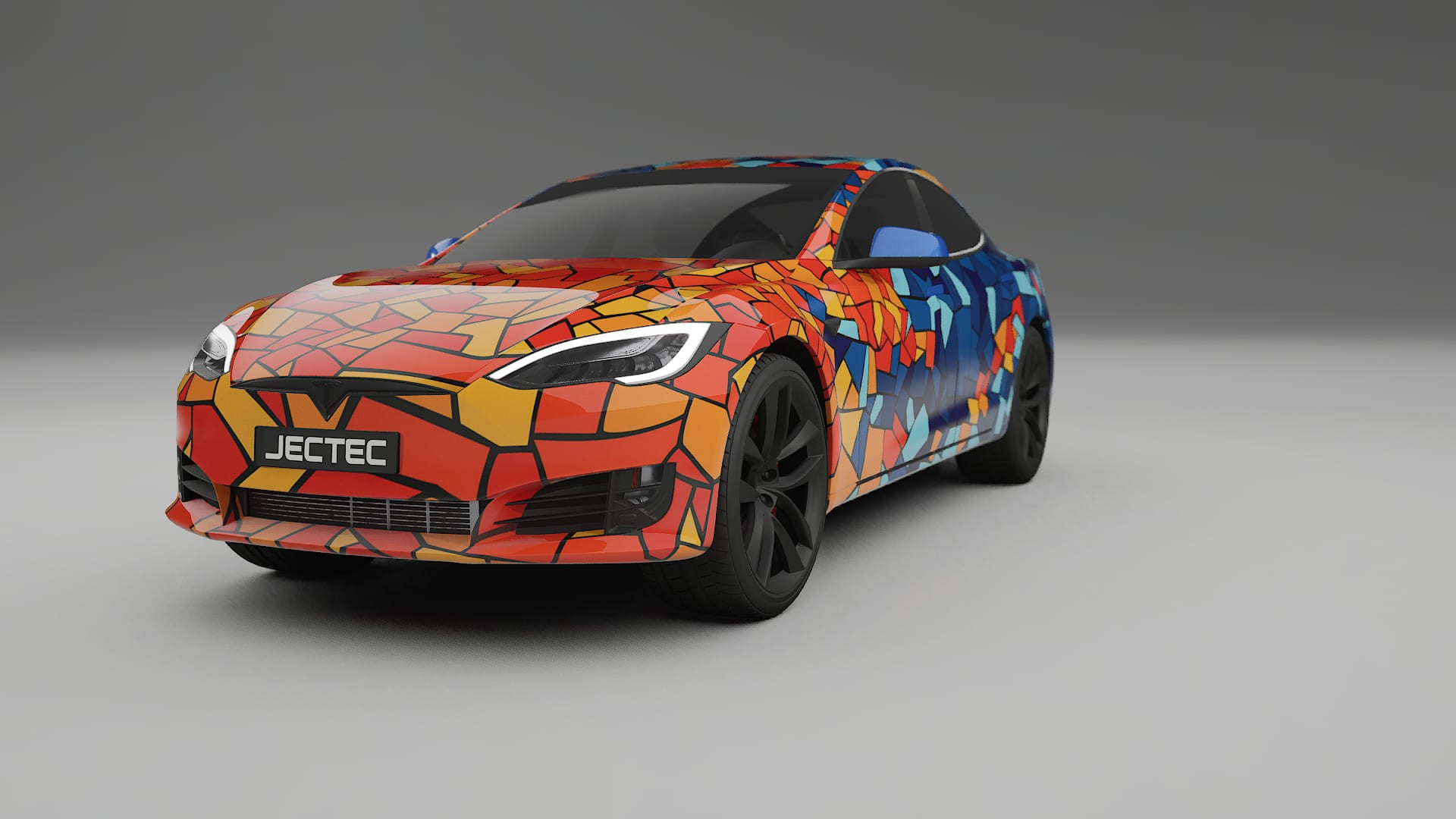 Tesla Model-S Refresh BARCELONA – Designový Wrap PPF Fólie na auto - tisknutelný polyuretan